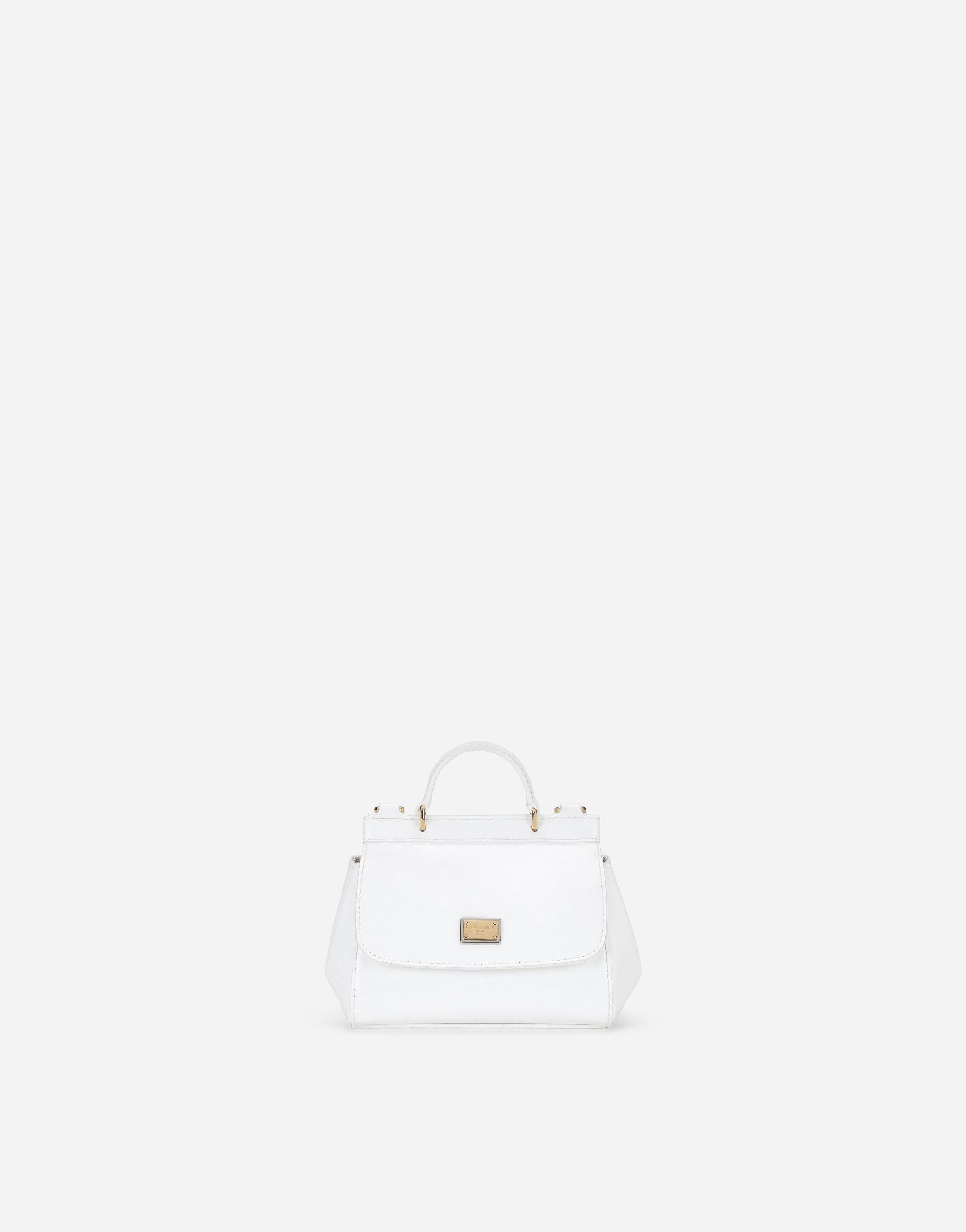 Dolce & Gabbana Kids' Patent Leather Mini Sicily Bag In White