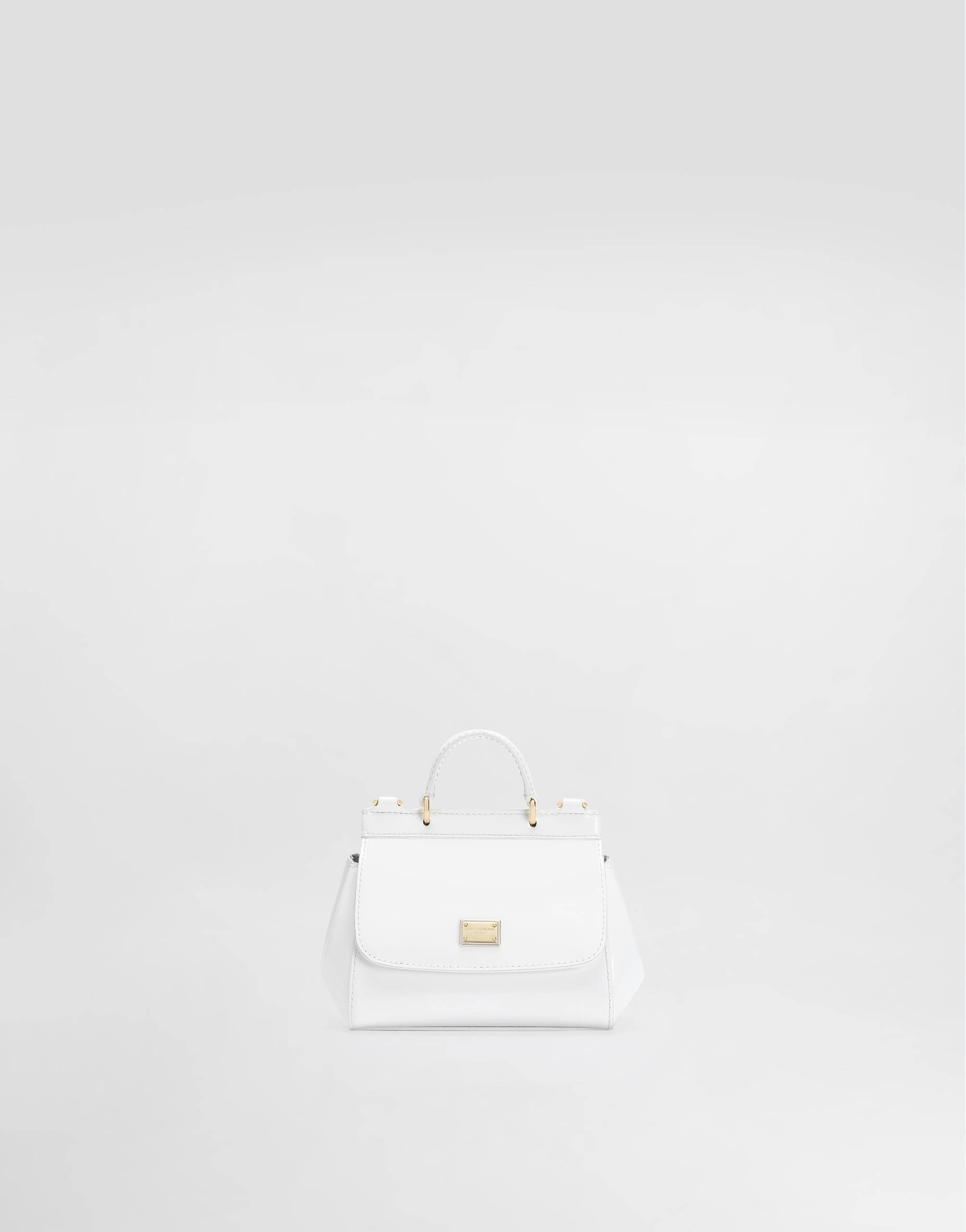 Dolce & Gabbana Kids' Patent Leather Mini Sicily Bag In White