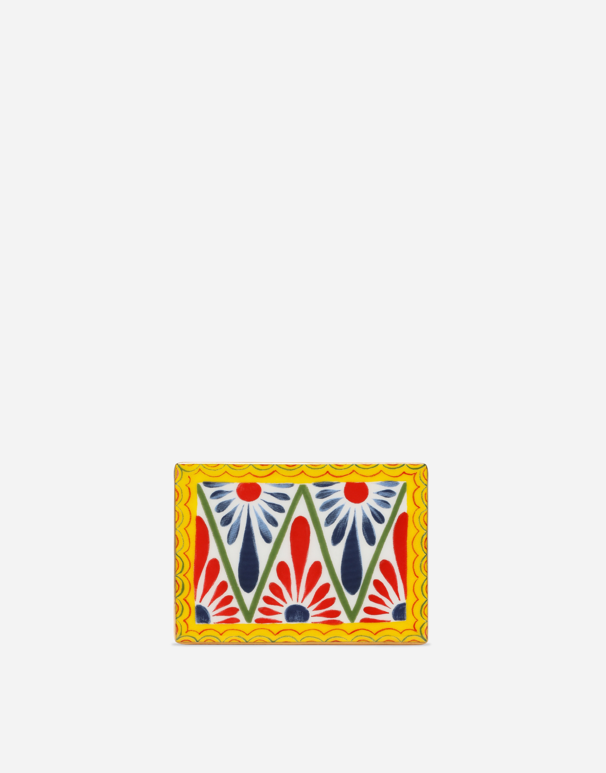 Dolce & Gabbana Small Porcelain Coaster In Multicolor