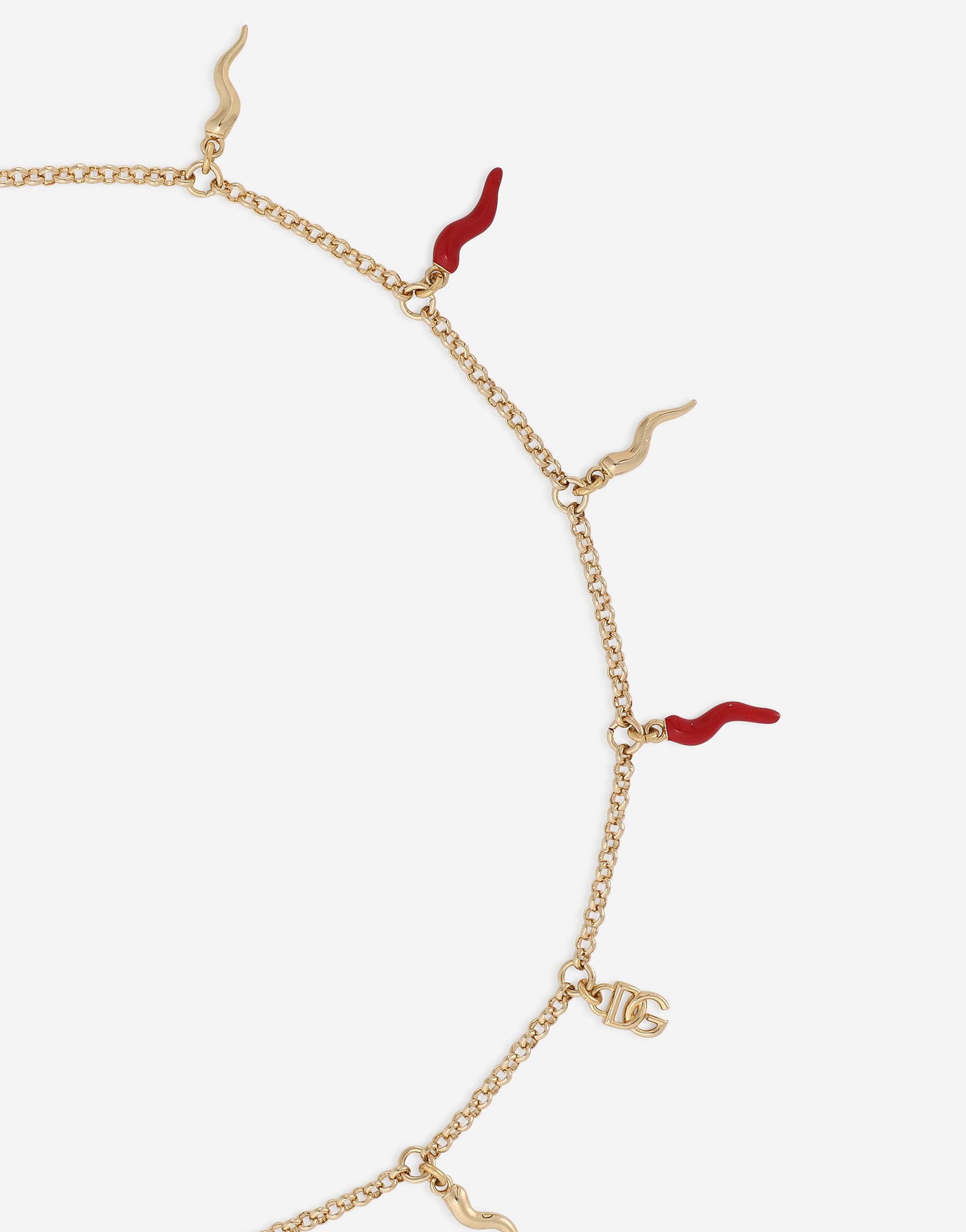 Necklace with DG logo and horn charms