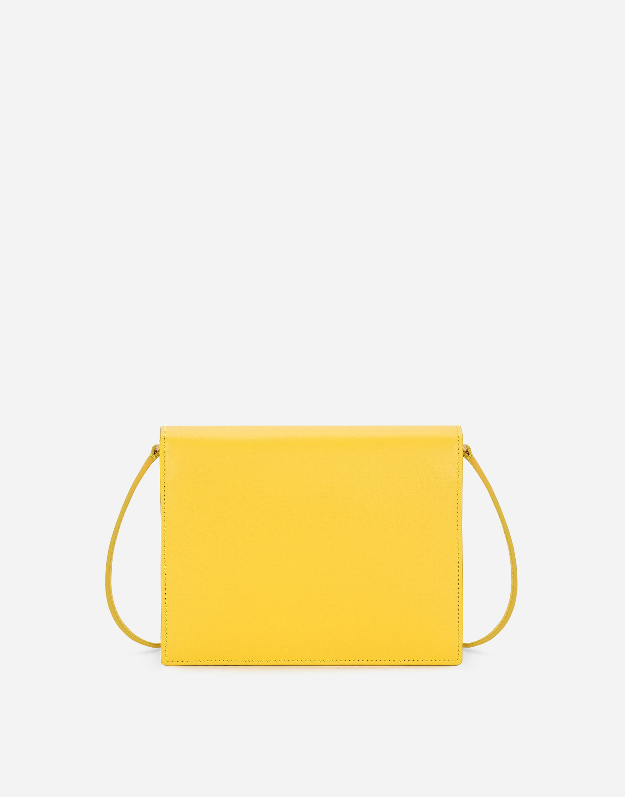 Shop Dolce & Gabbana Calfskin Dg Logo Crossbody Bag In Yellow