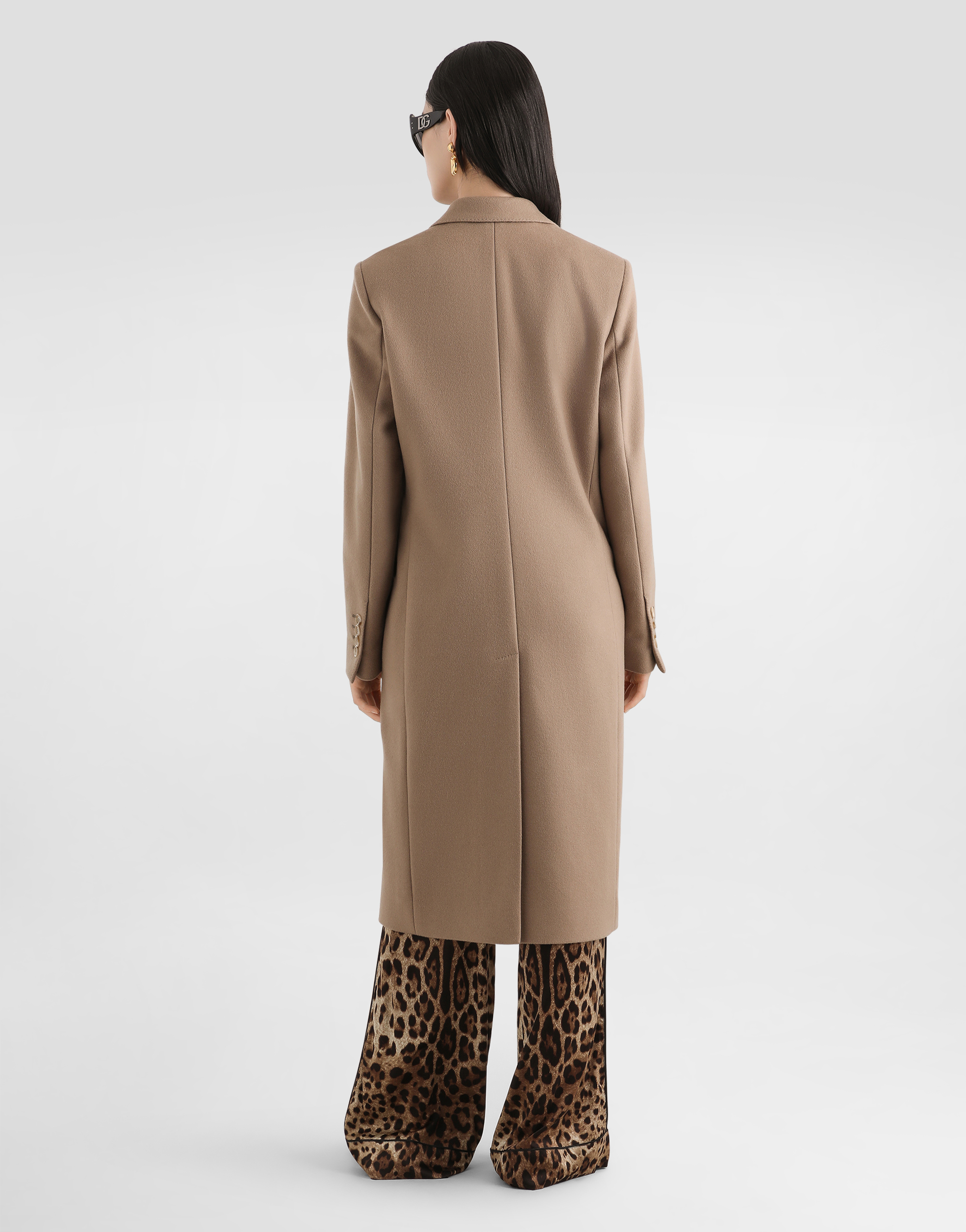Leopard-print satin pajama pants