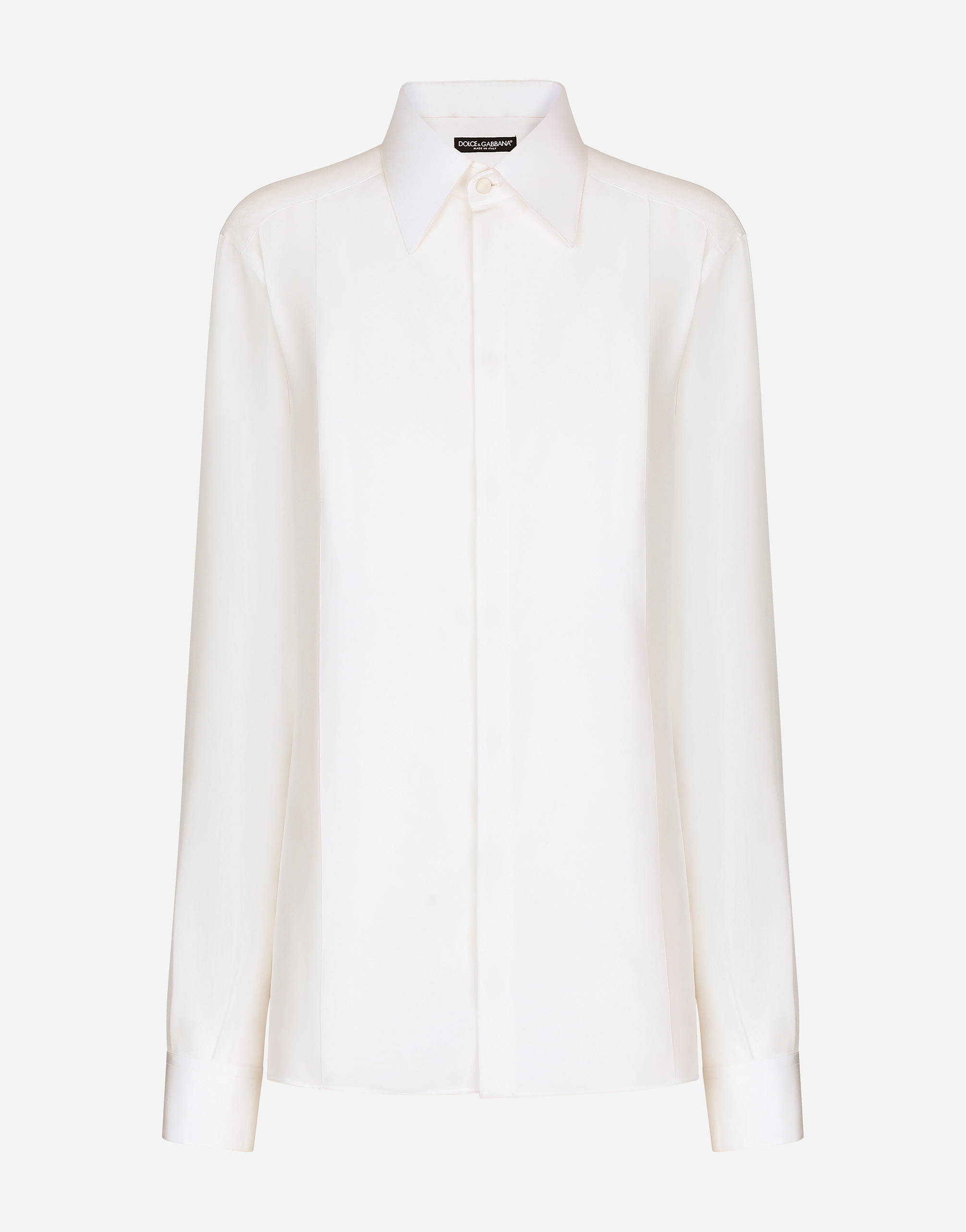 Dolce & Gabbana Silk Crepe De Chine Shirt In White