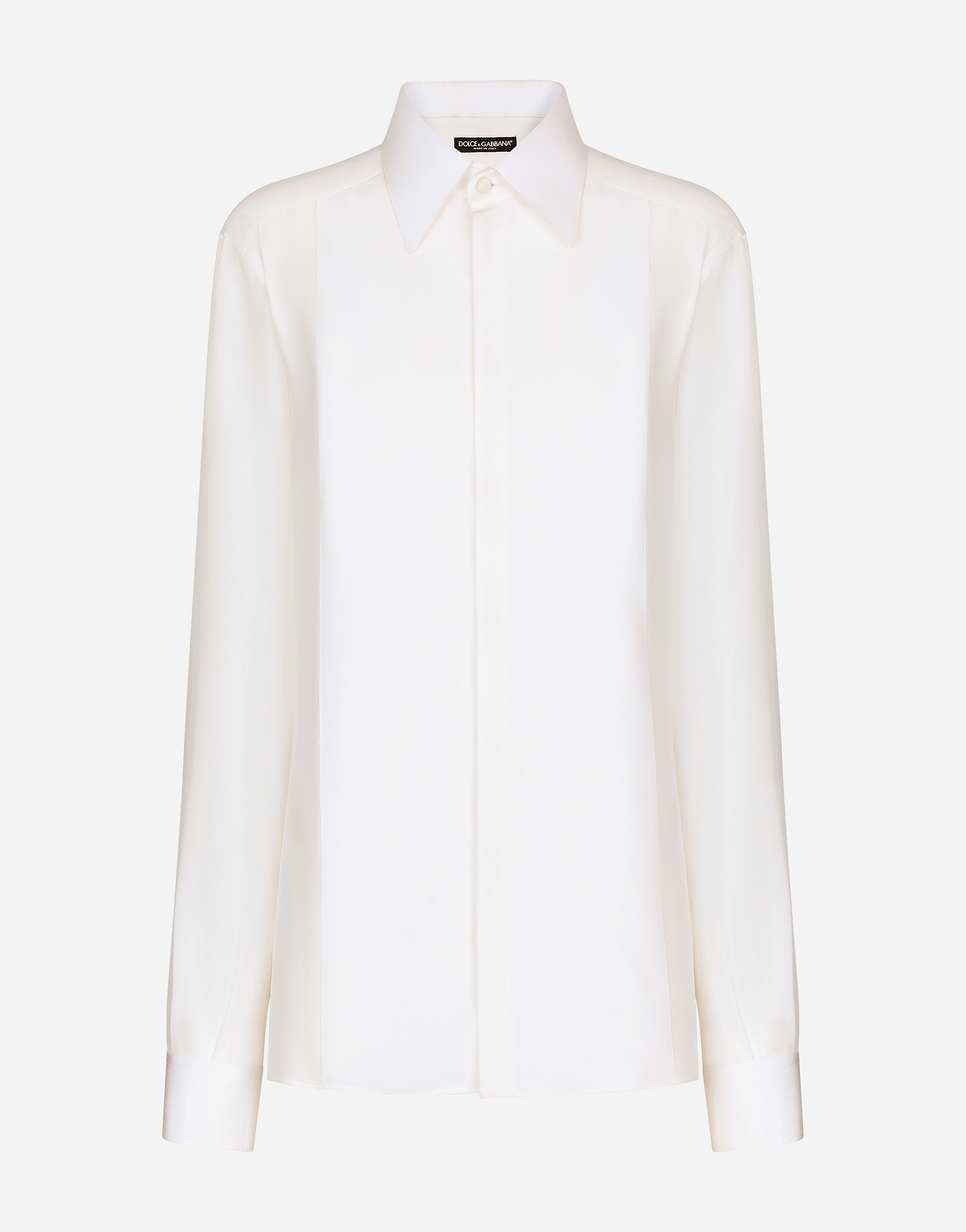 Shop Dolce & Gabbana Silk Crepe De Chine Shirt In White