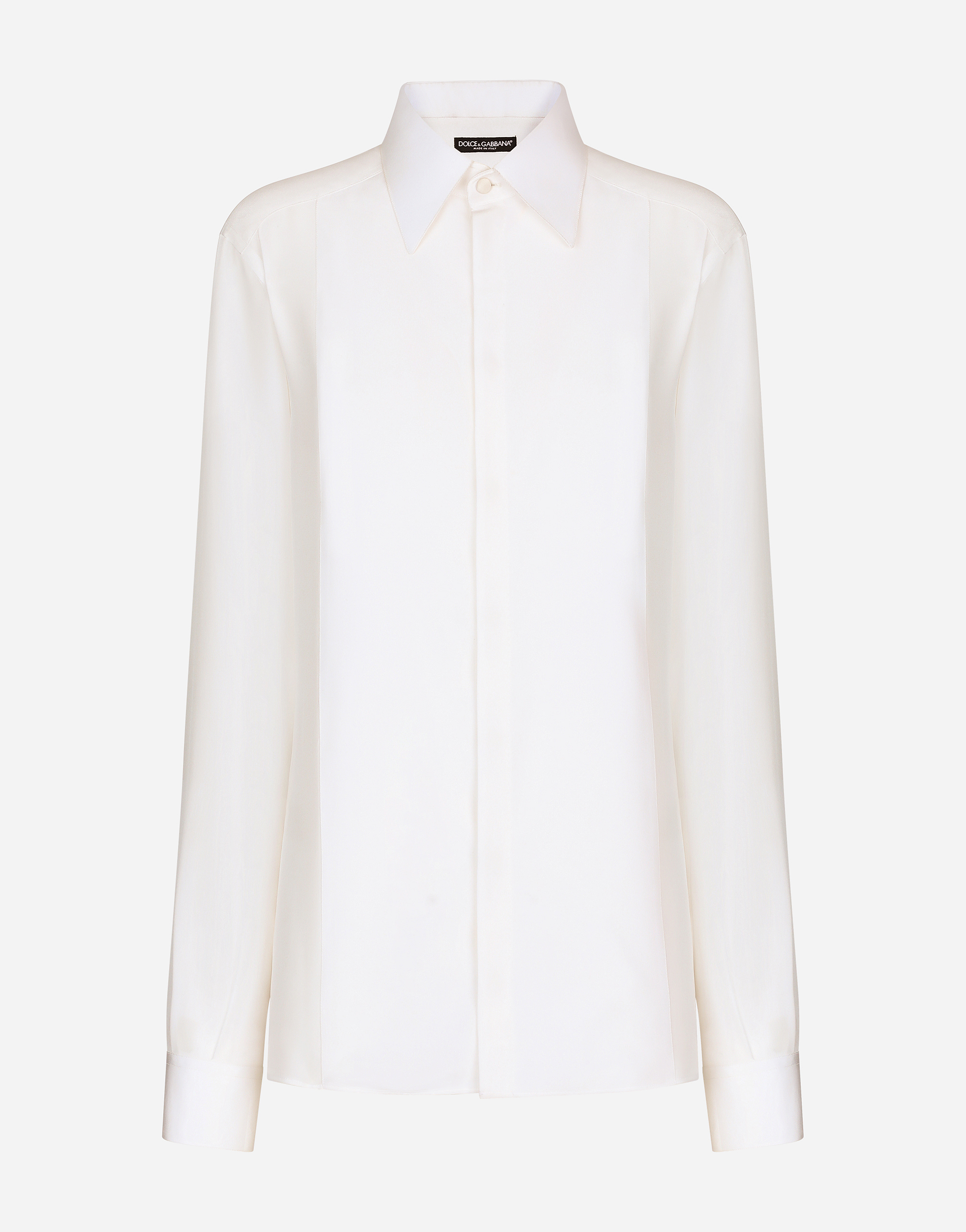 Dolce & Gabbana Silk Crepe De Chine Shirt In White