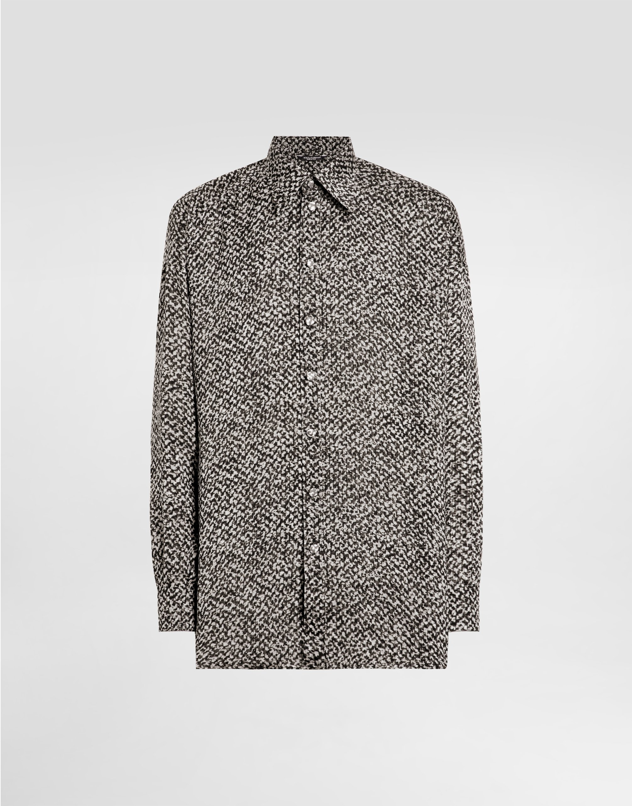 Chiffon shirt with bouclé print