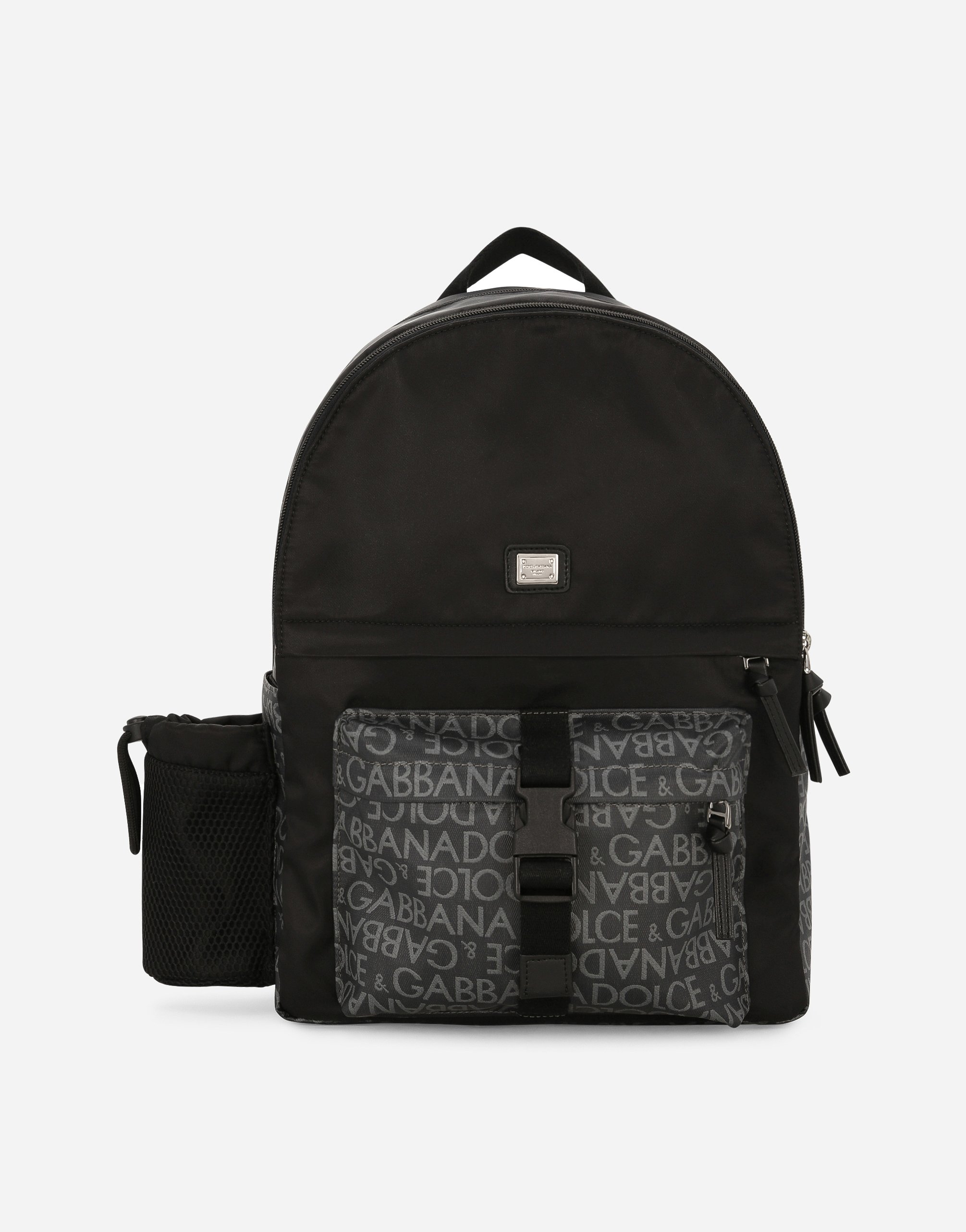 Dolce & Gabbana Nylon Backpack With Jacquard Logo Details In Multicolor