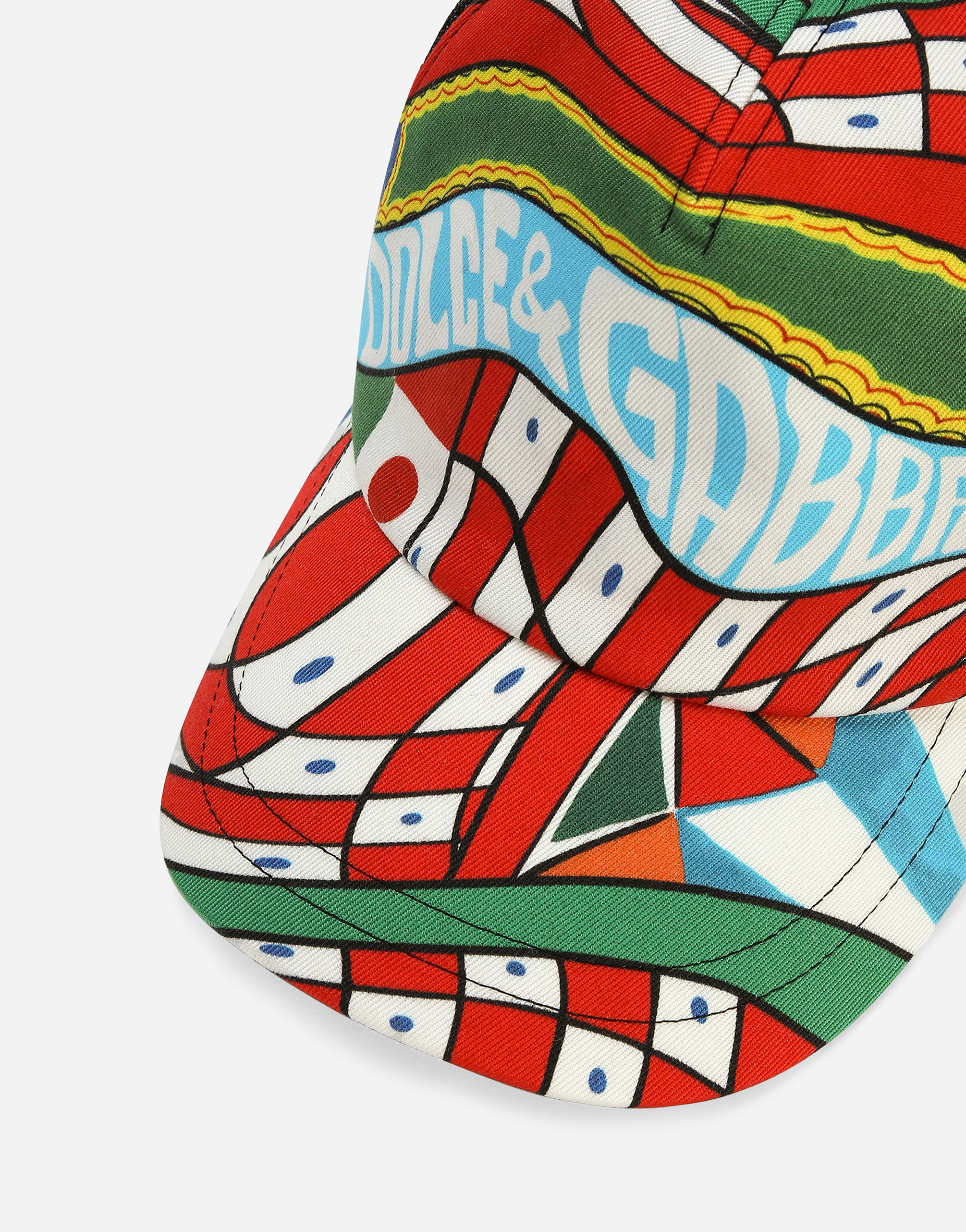 DOLCE & GABBANA DRILL BASEBALL CAP WITH CARRETTO PRINT