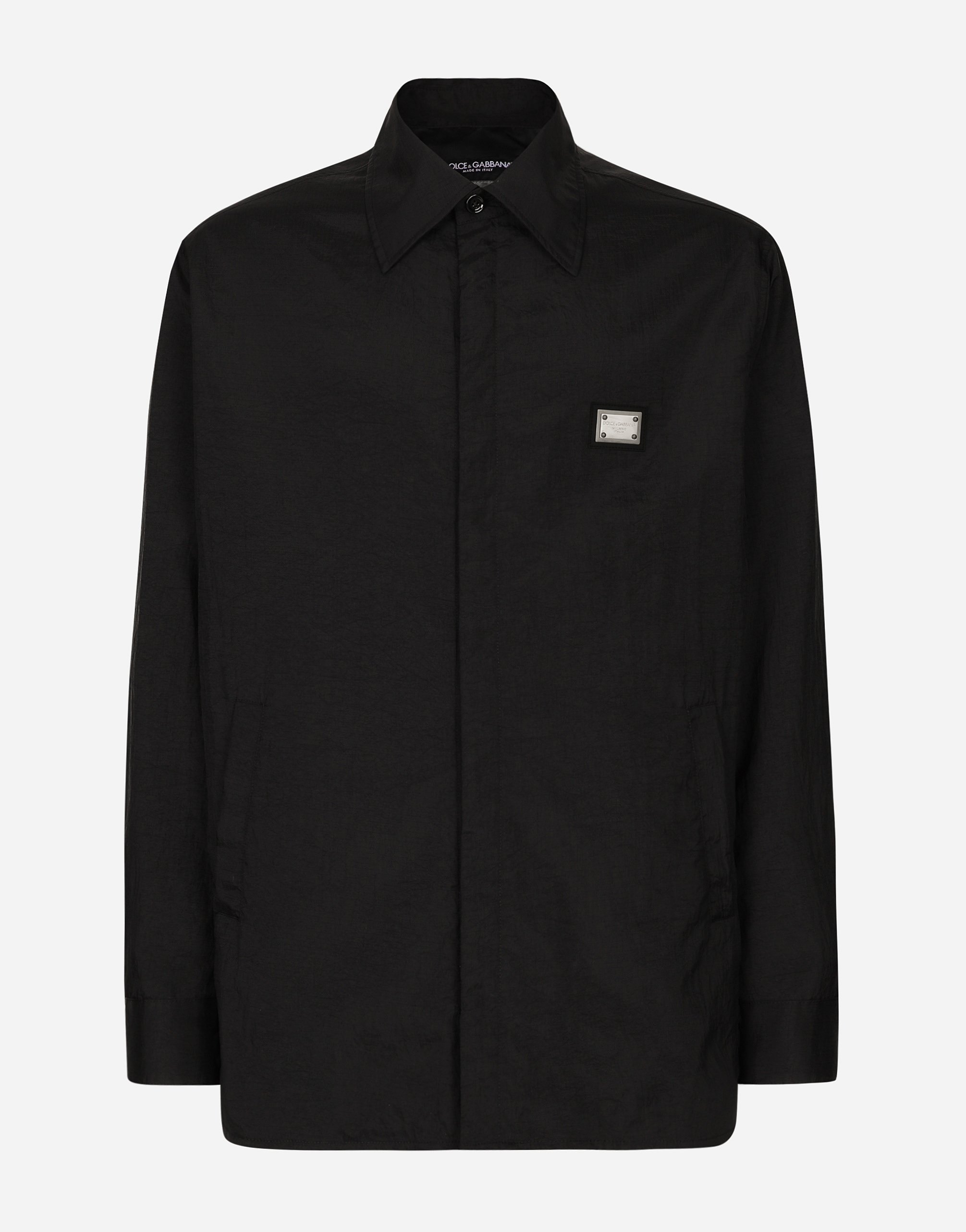 Dolce & Gabbana Men's Cotton Blend Shirt With Logo In Black
