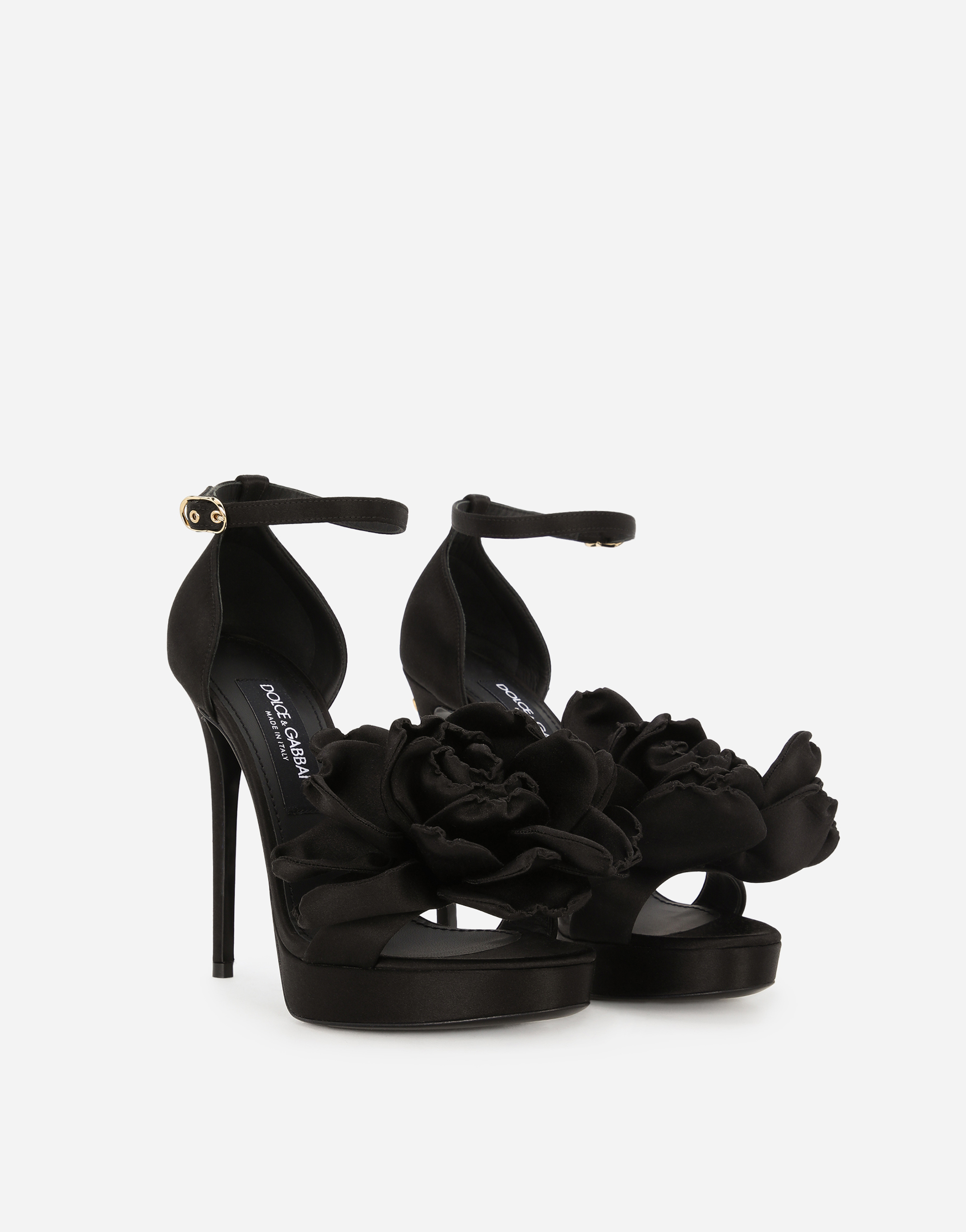 DOLCE & GABBANA SATIN PLATFORM SANDALS