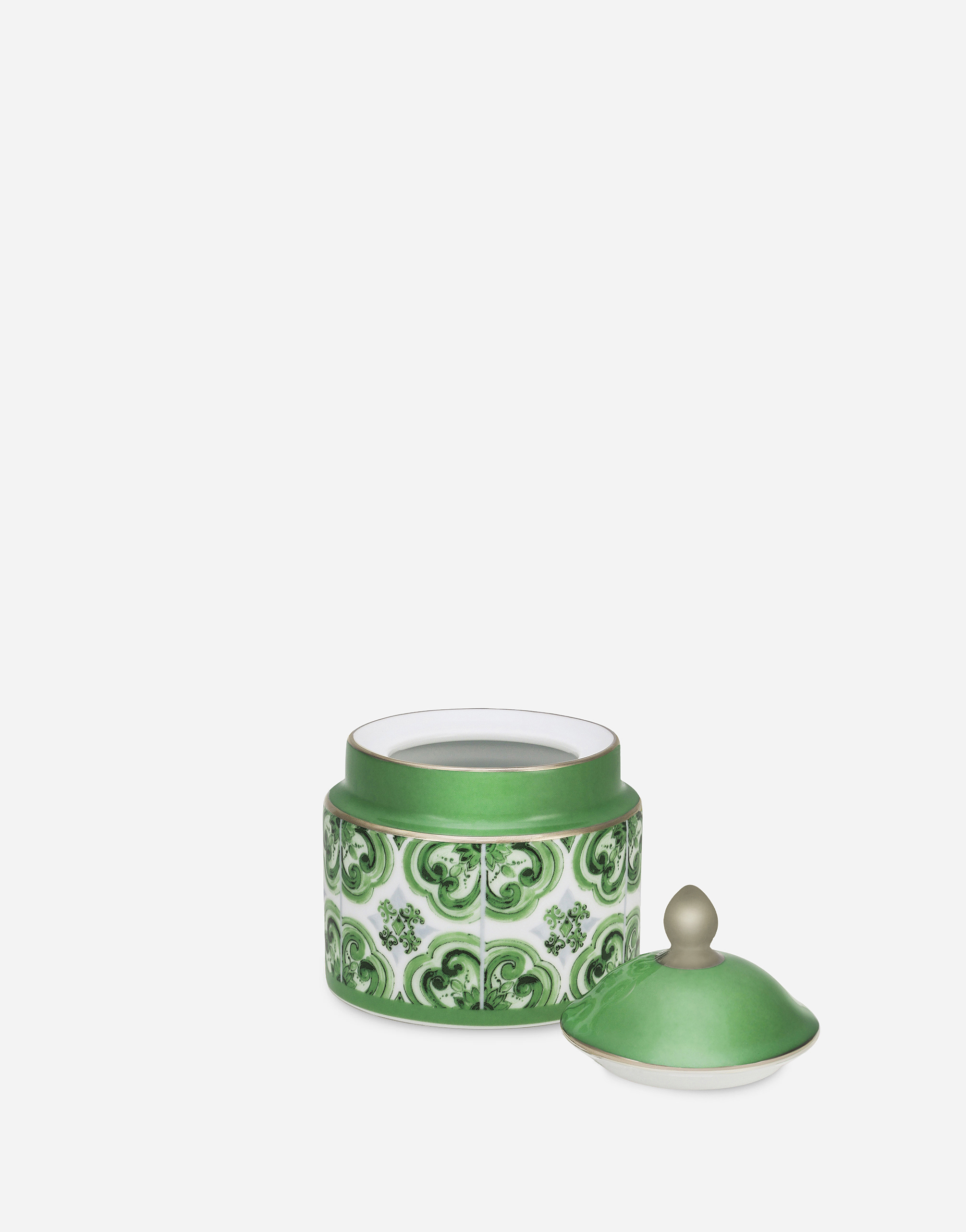 Dolce & Gabbana - Verde Maiolica Sugar Bowl With Cover - Green In Multicolor