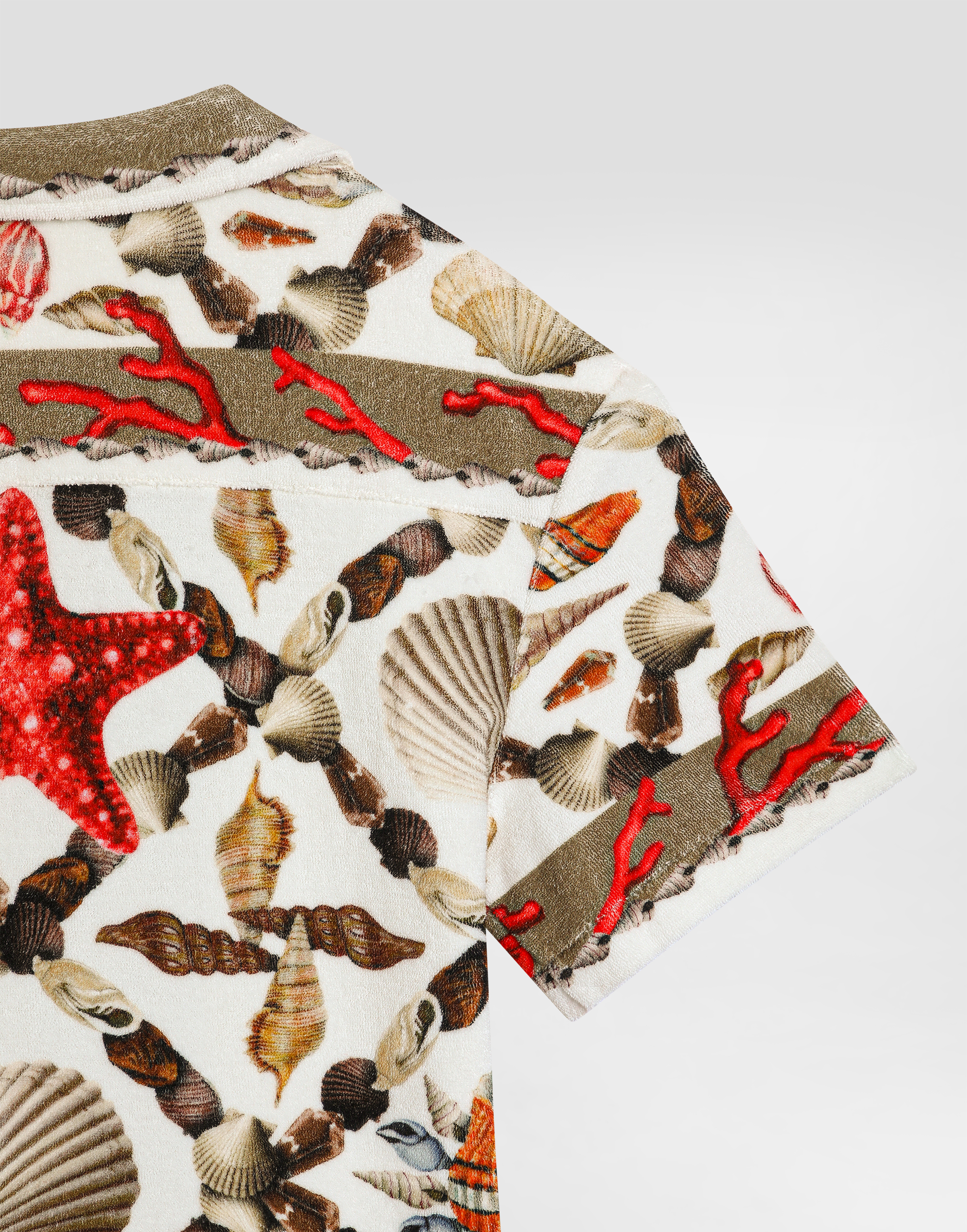 Shell-print cotton terry shirt