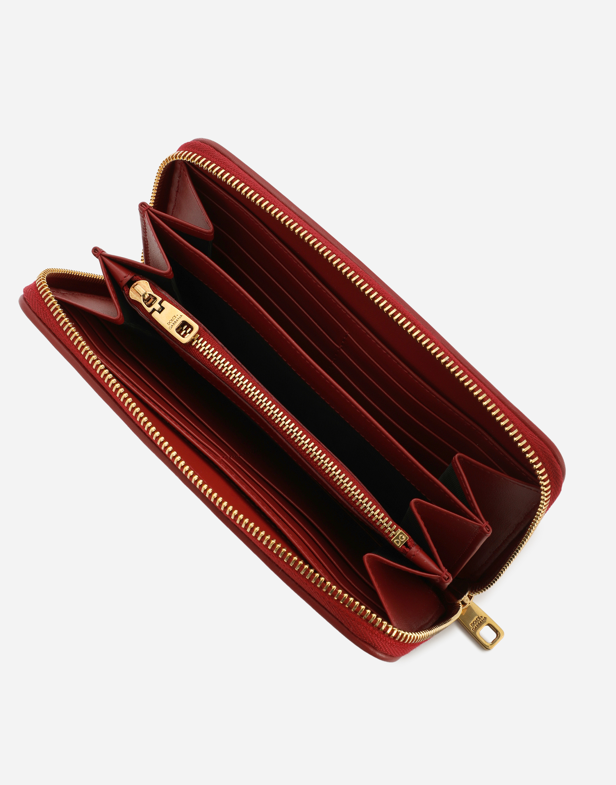 Shop Dolce & Gabbana Zip-around Devotion Wallet In Red