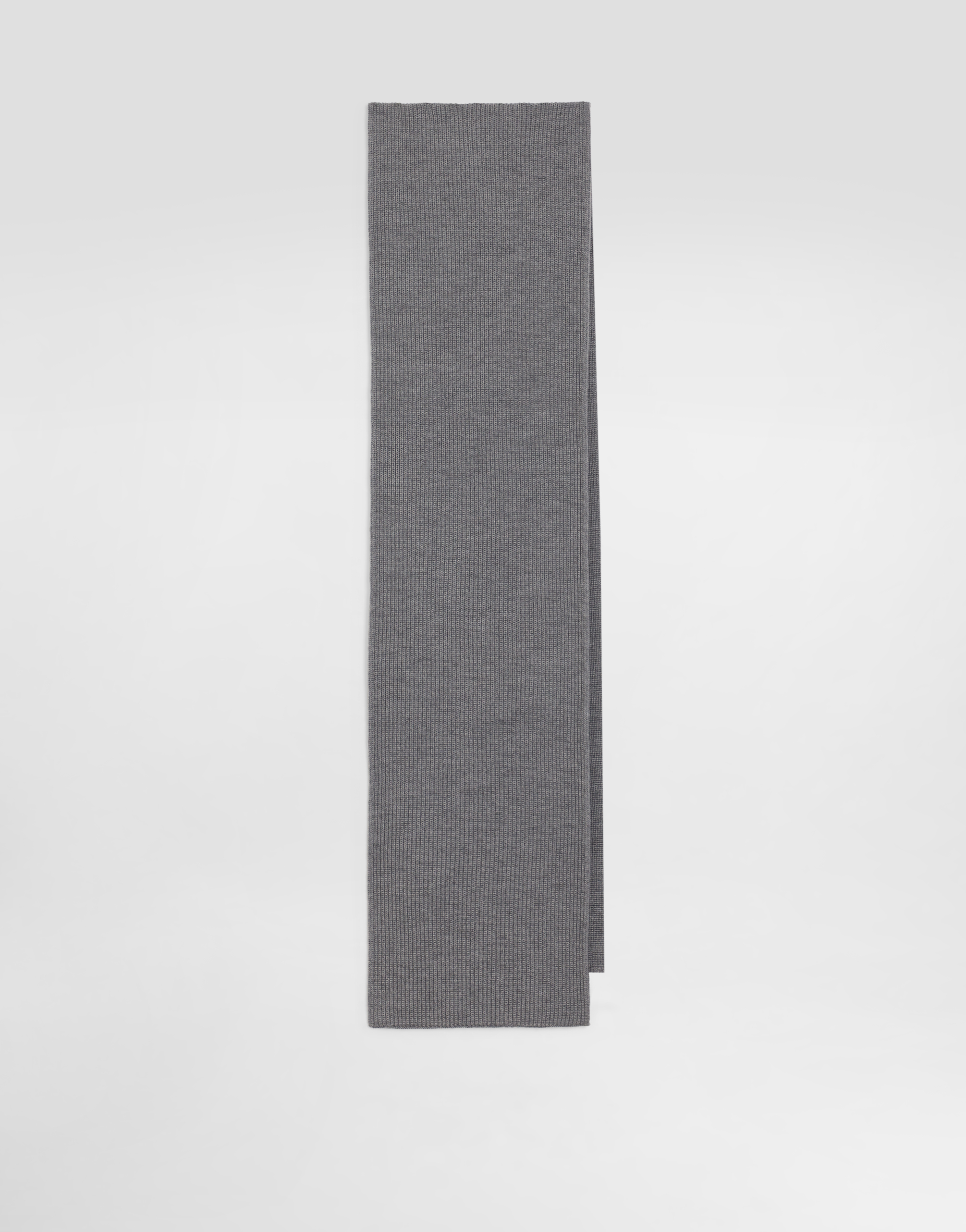Dolce & Gabbana Ribbed Wool Scarf In Gray