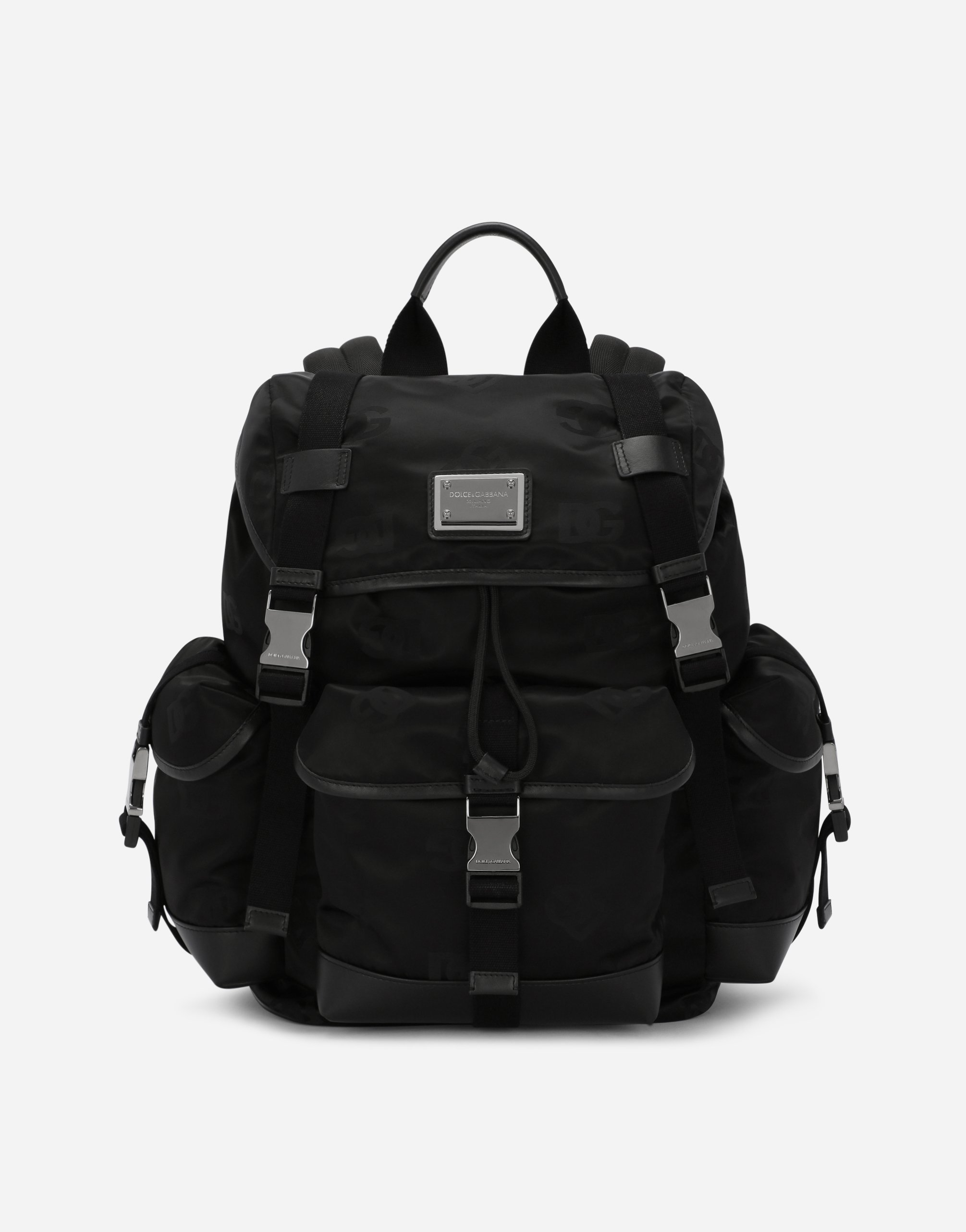 Dolce & Gabbana Nylon Backpack With Logo In Black