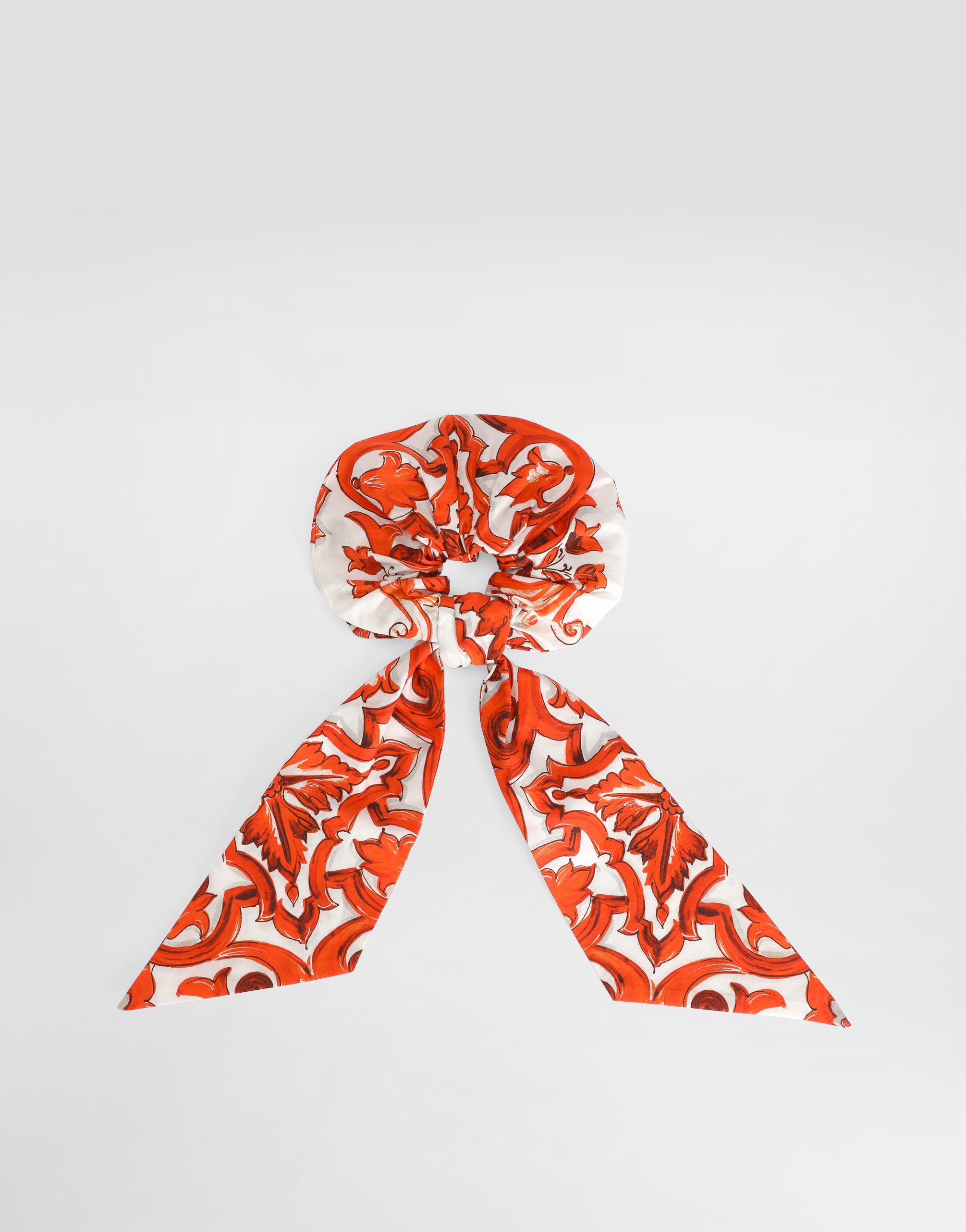  Dolce & Gabbana Scrunchie Aus Baumwollpopeline Mit Majolika-print - Frau Accessoires Multicolor Onesize 