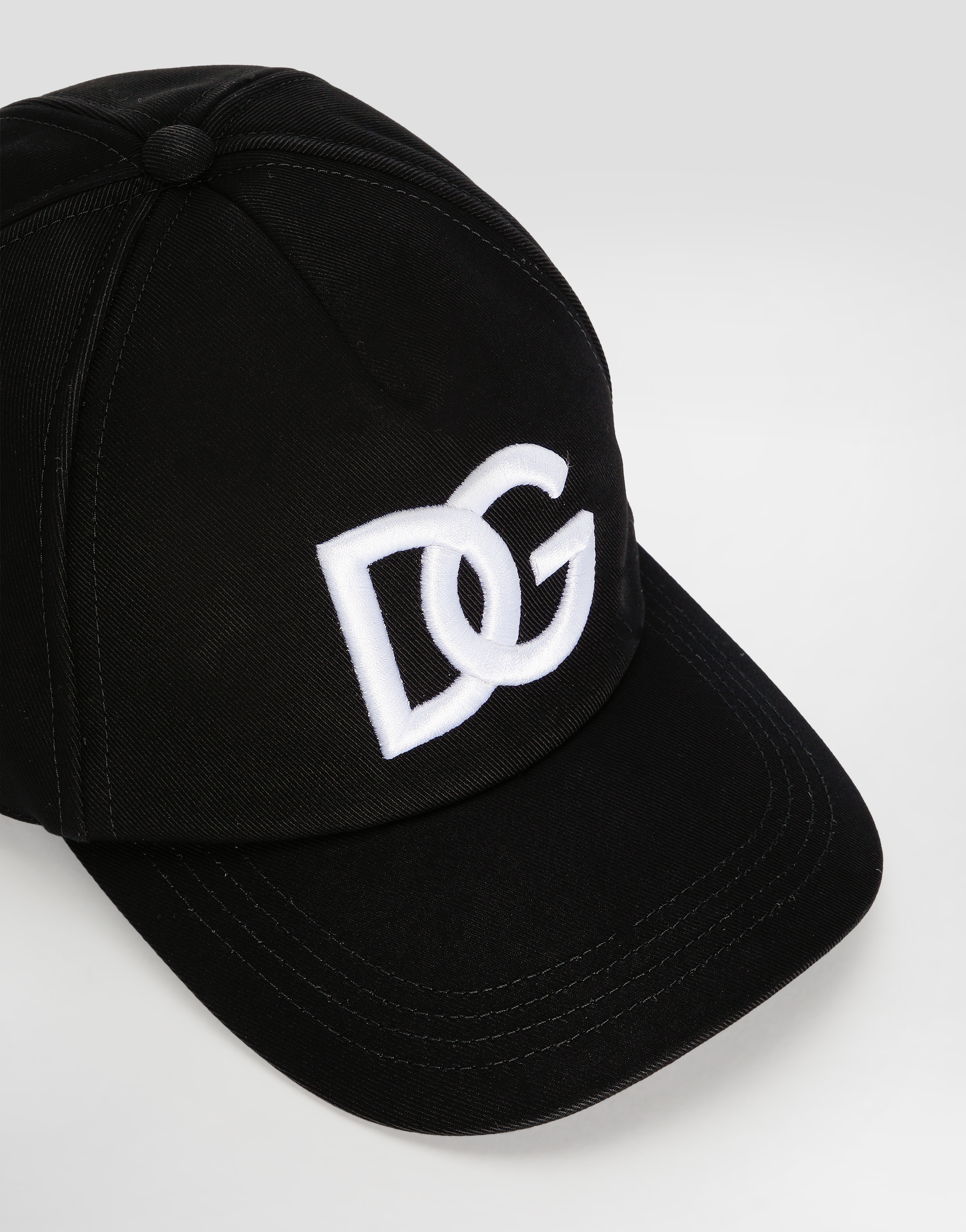 Dolce & Gabbana Cotton Baseball Cap With Dg Embroidery In Black