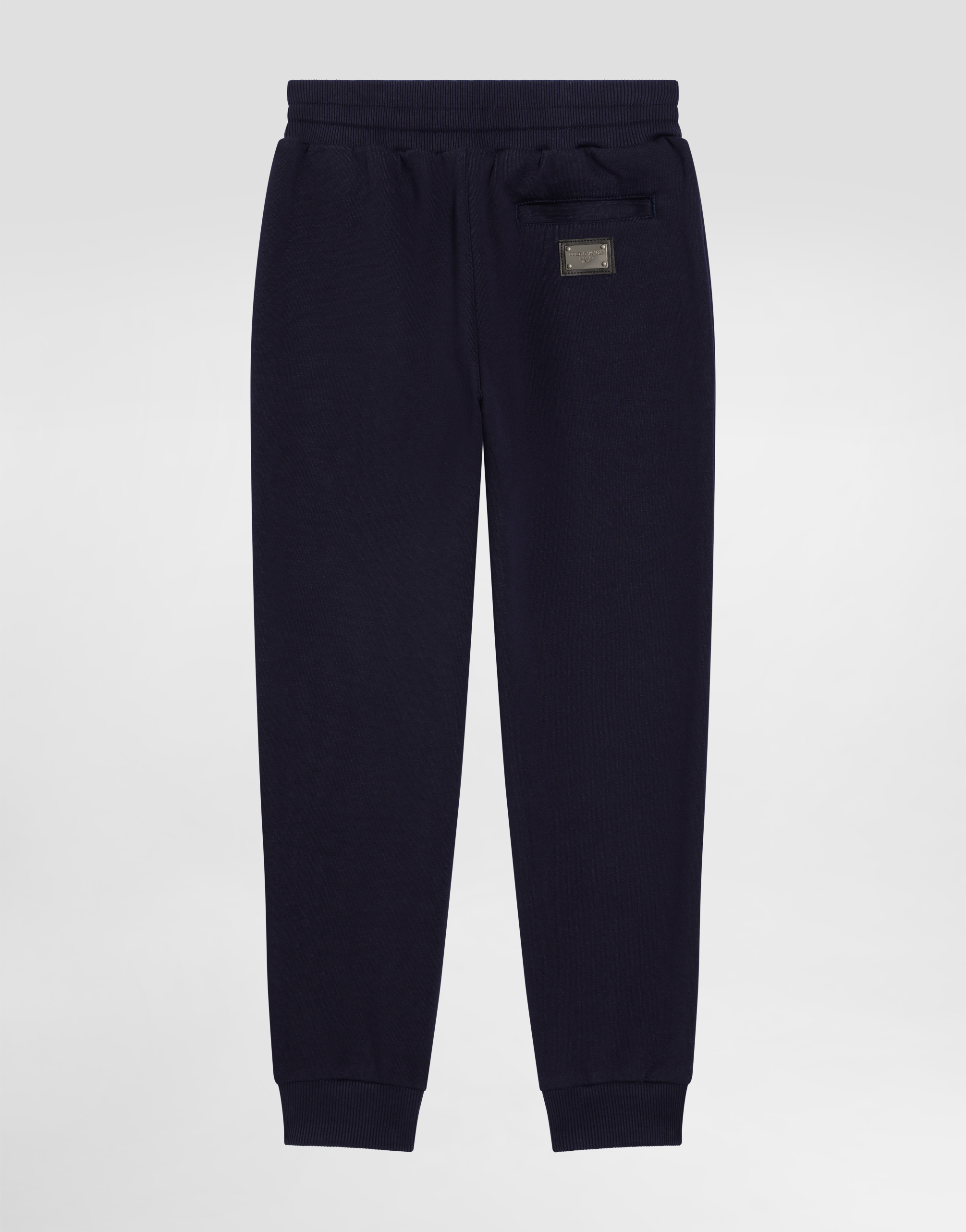  Dolce & Gabbana Jogginghose Aus Jersey Mit Logoplakette - Mann Hosen Und Röcke Blau Baumwolle 8 Years 