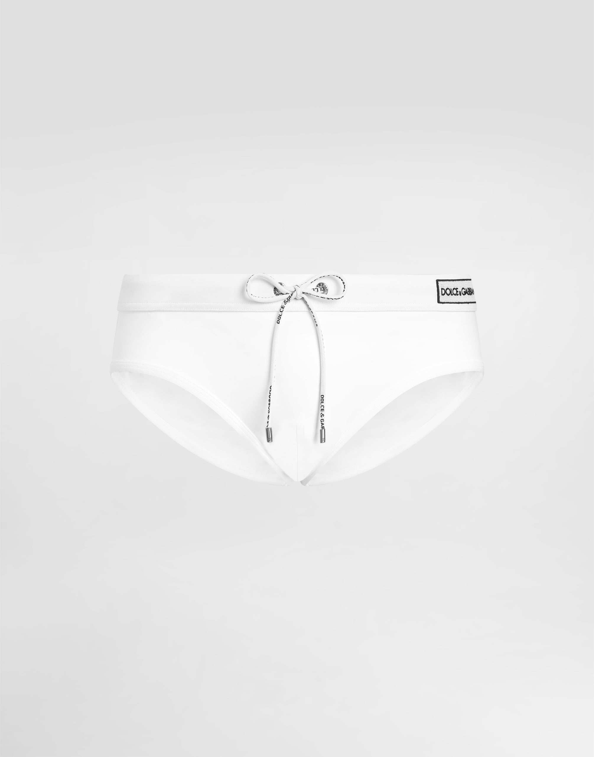Swim briefs with logo in White for Men | Dolce&Gabbana® US