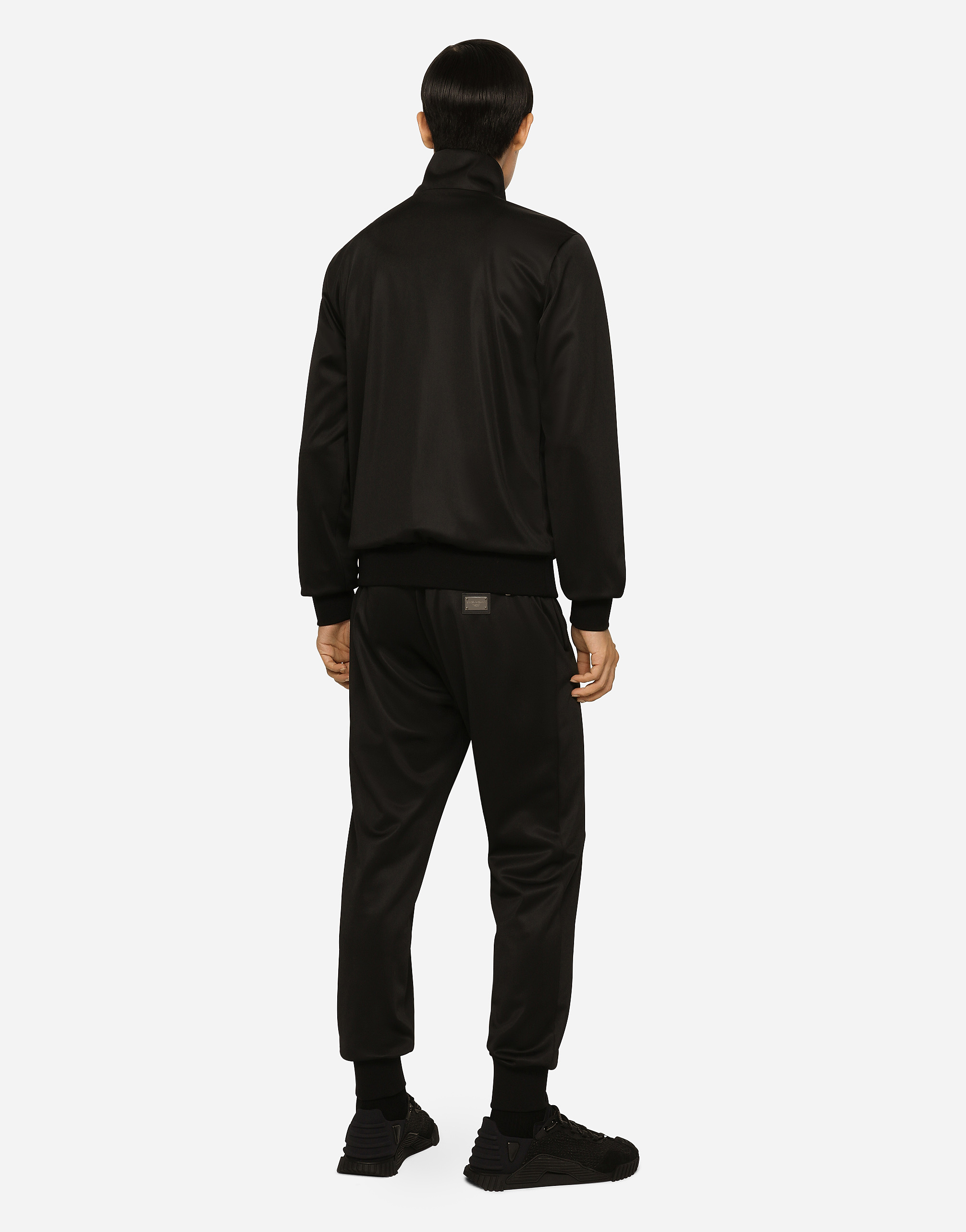 Shop Dolce & Gabbana Technical Jersey Jogging Pants With Tag In Black