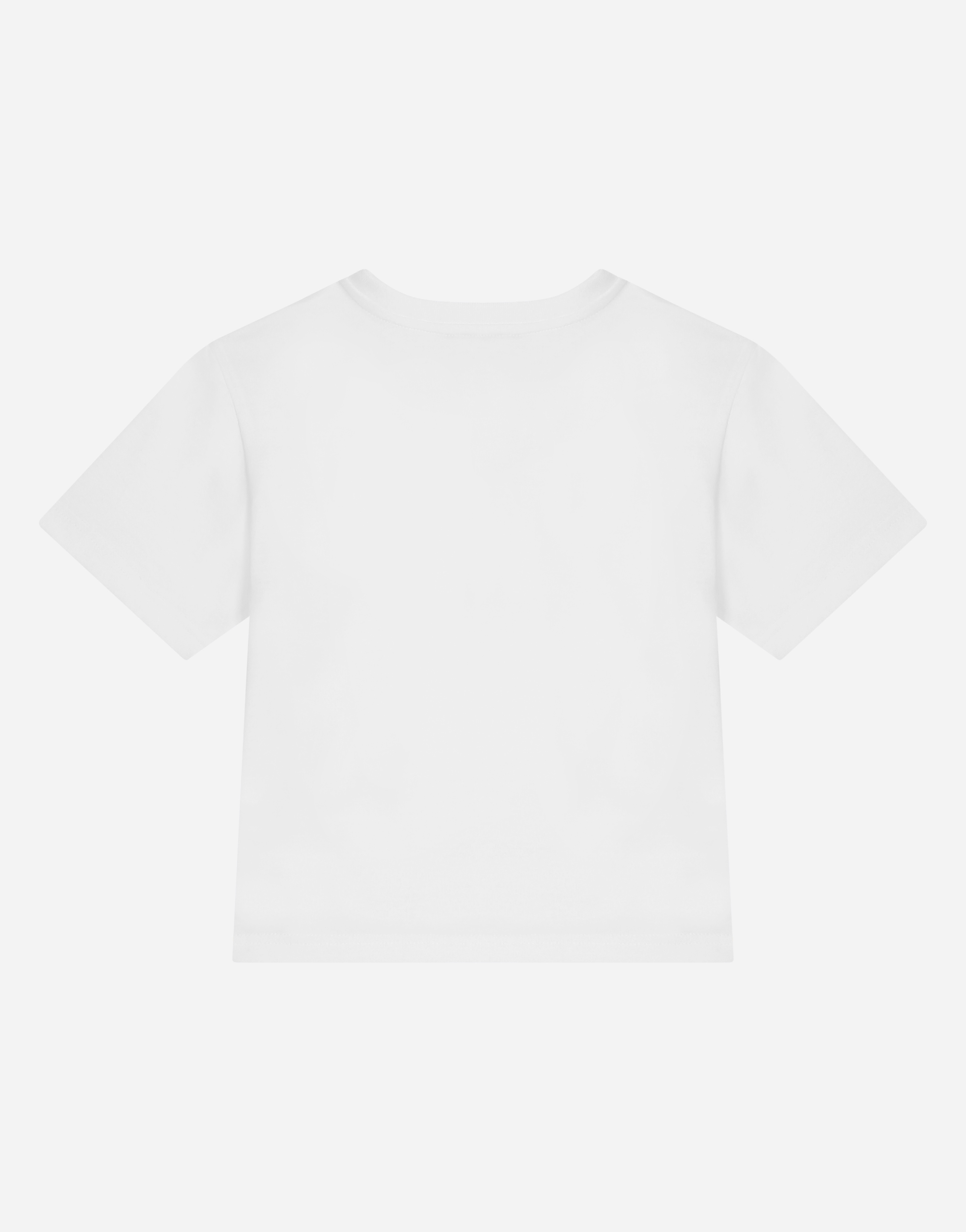 Shop Dolce & Gabbana Jersey Round-neck T-shirt With Dg Milano Embroidery In White
