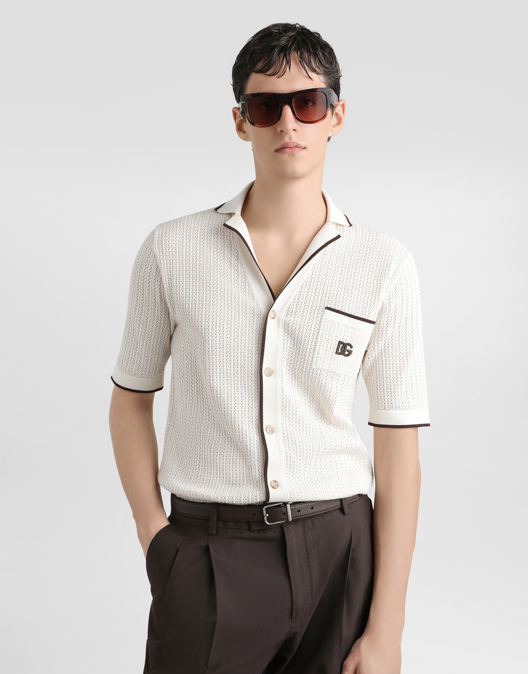  Dolce & Gabbana Cotton Shirt - Mann Strickwaren Beige 46 
