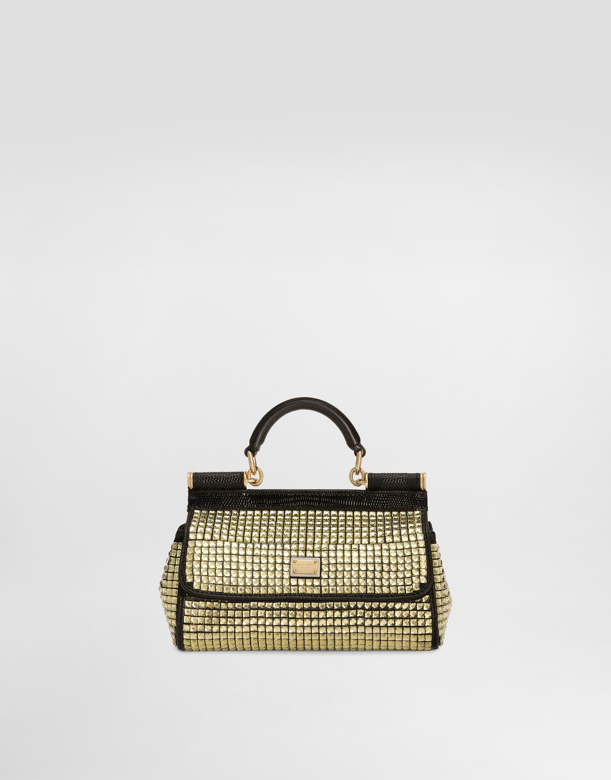 Dolce & Gabbana Small Sicily Handbag In Nero/oro