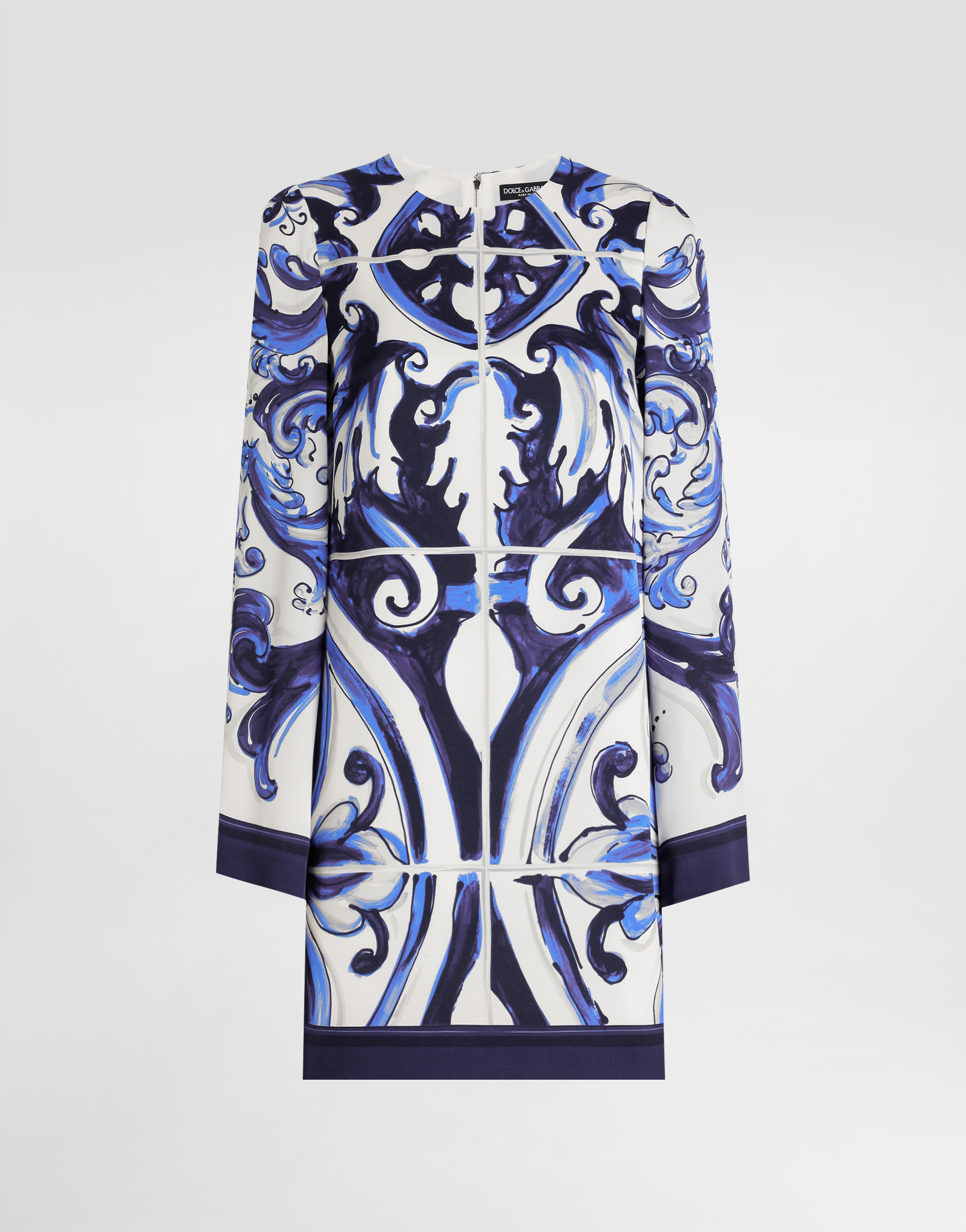 DG EXCLUSIVE Dolce & Gabbana Majolica-print Charmeuse Dress - Woman Dresses Print