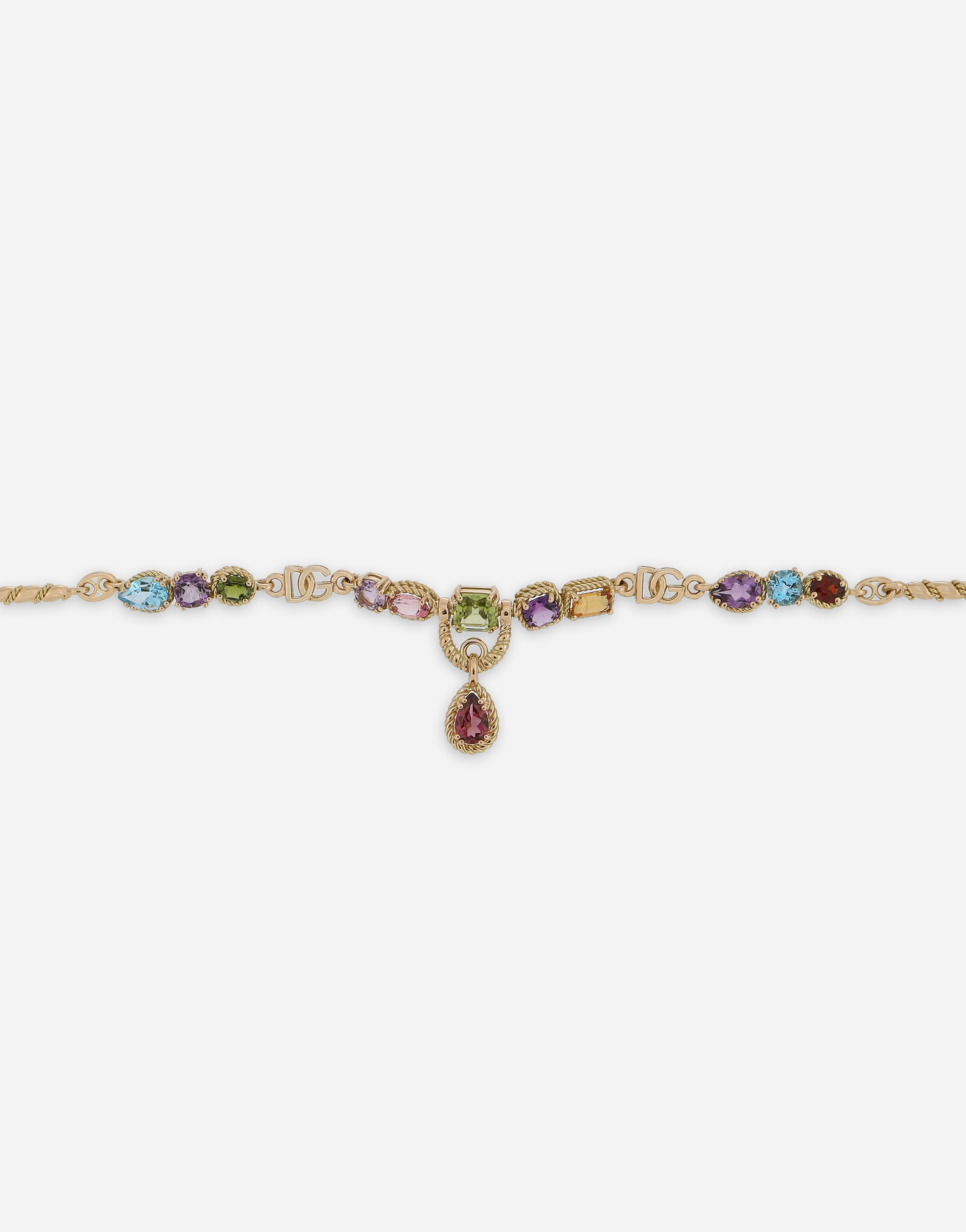 DOLCE & GABBANA 18KT YELLOW GOLD BRACELET WITH MUTLICOLORED FINE GEMSTONES