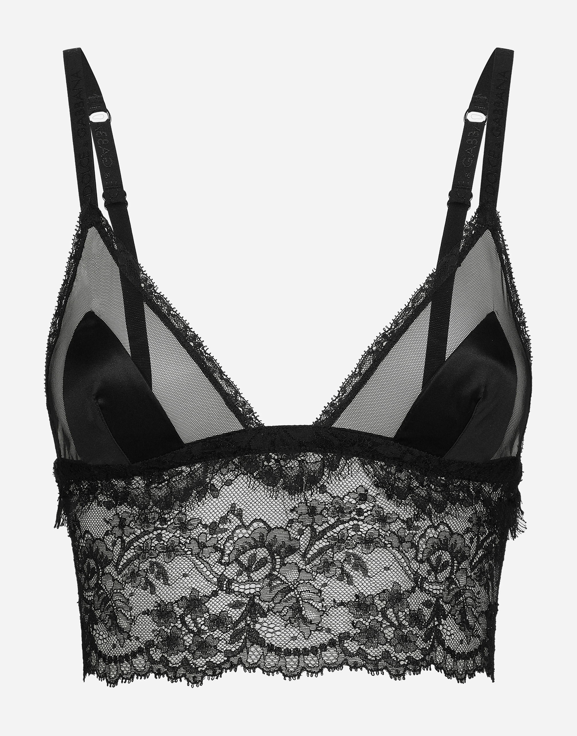 Dolce & Gabbana Lace Longline Bralette In Black