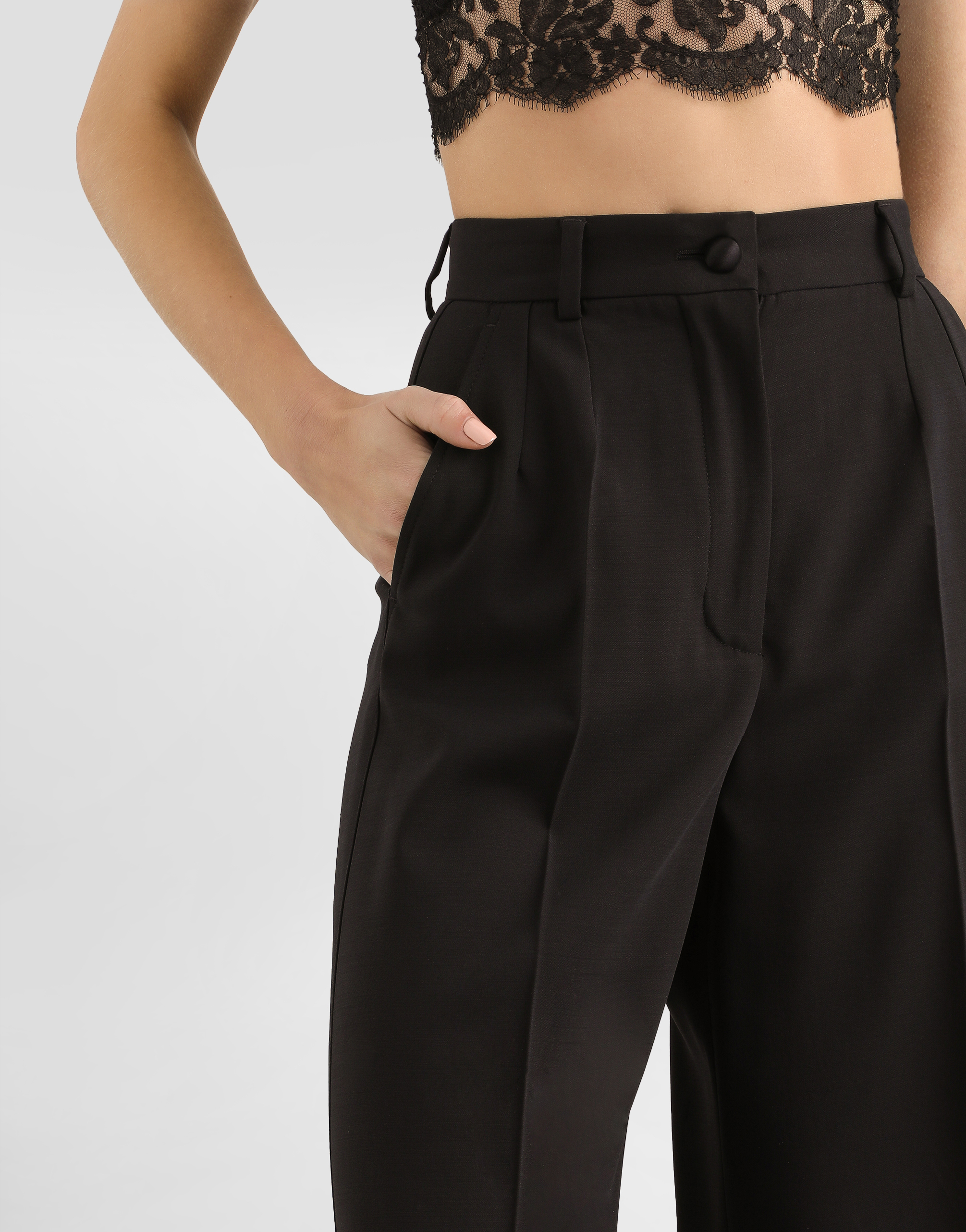 Flared woolen pants