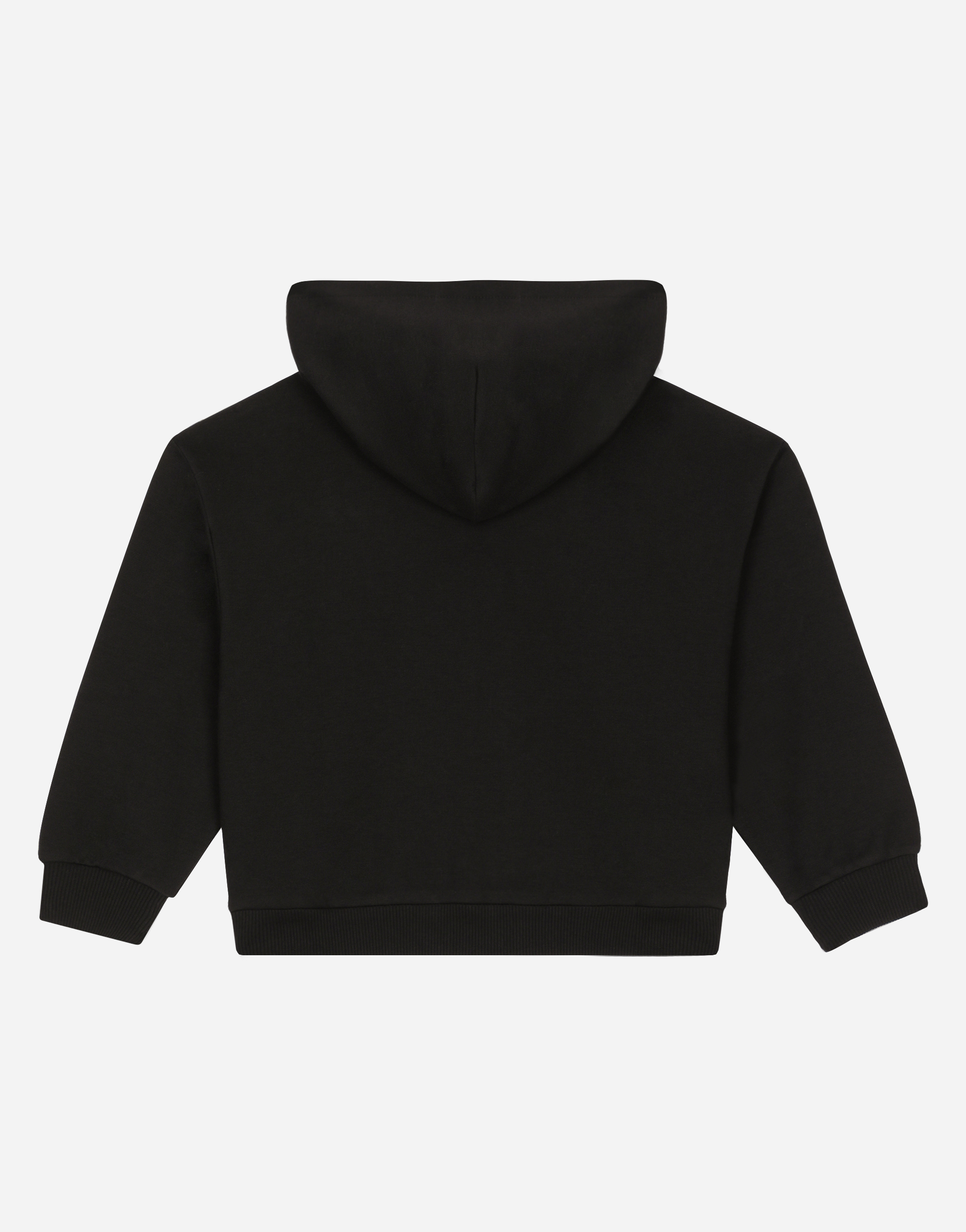 Shop Dolce & Gabbana Zip-up Jersey Hoodie Dg Logo Patch In Black