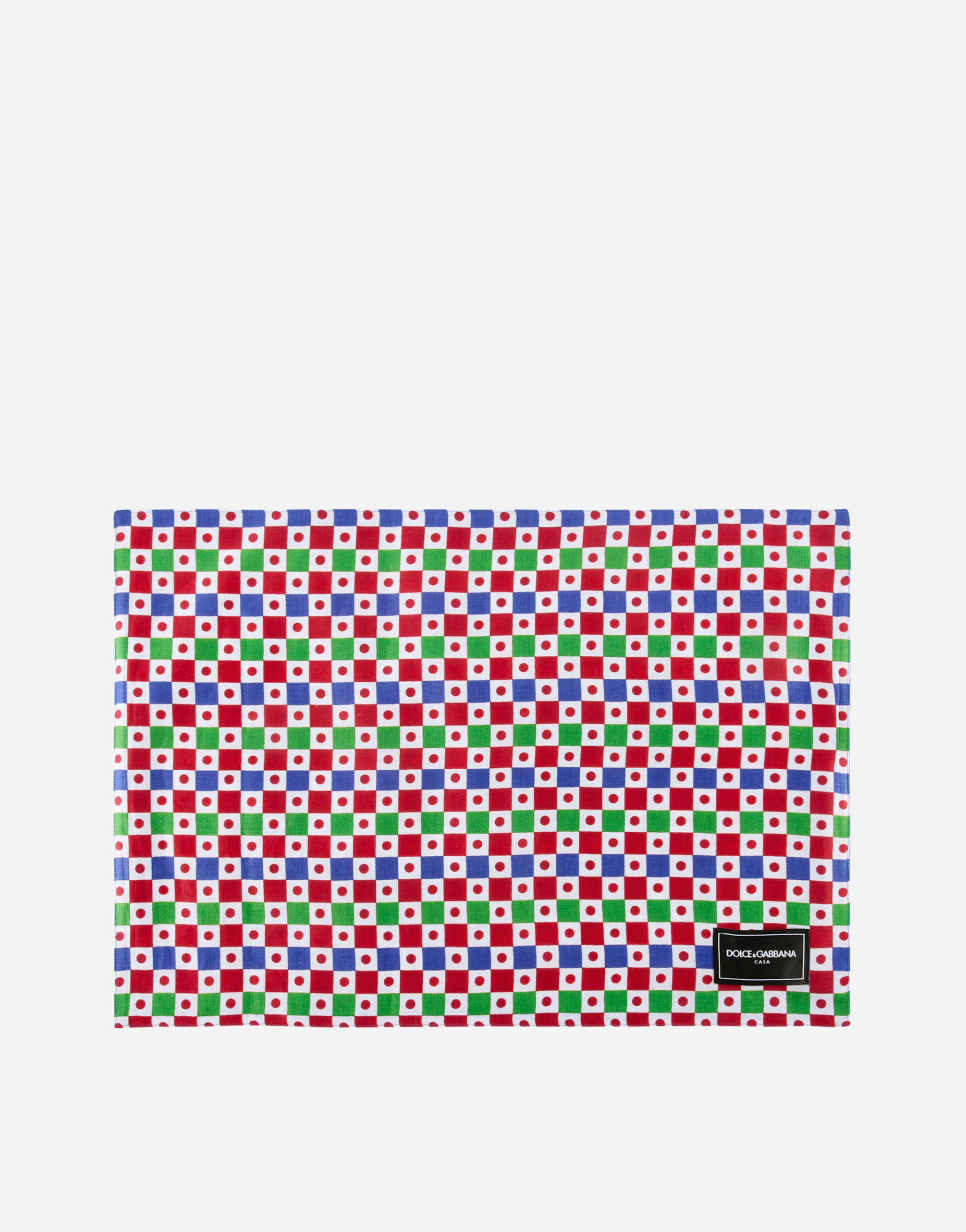 Dolce & Gabbana Set Linen Placemat And Napkin In Multicolor