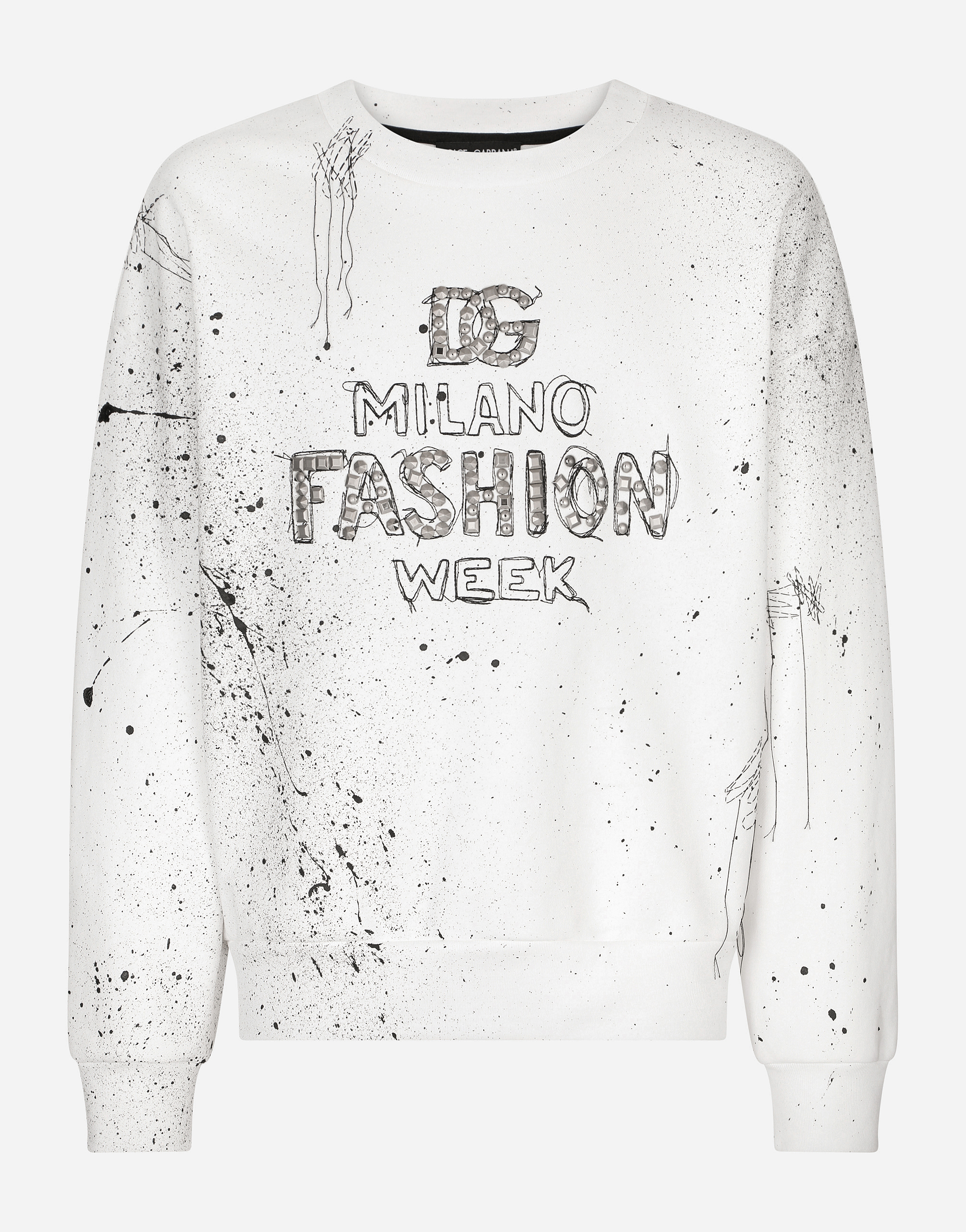 スウェットシャツ ジャージー エンブロイダリー＆スタッズ