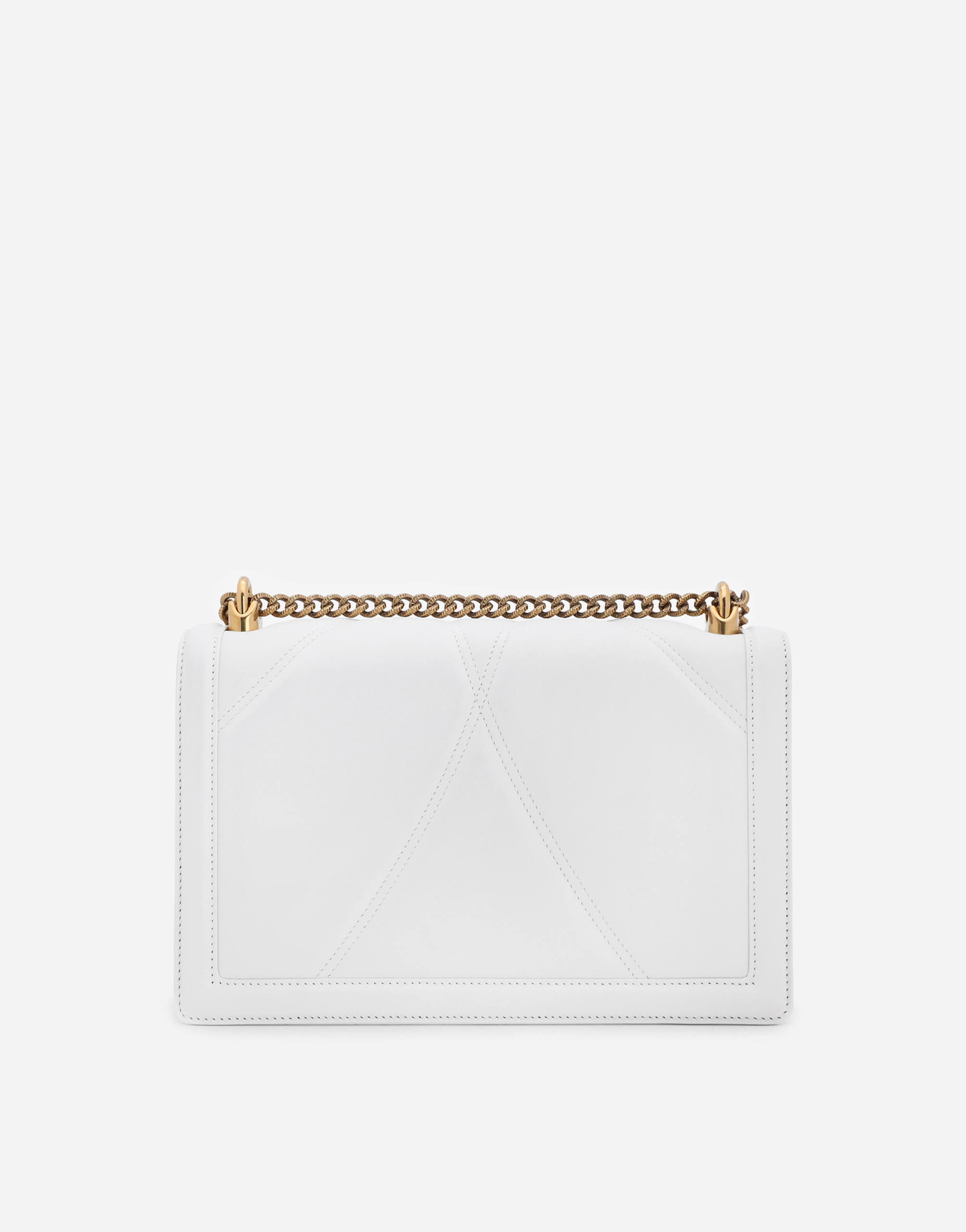 Dolce & Gabbana Large Devotion Quilted Leather Shoulder Bag In White