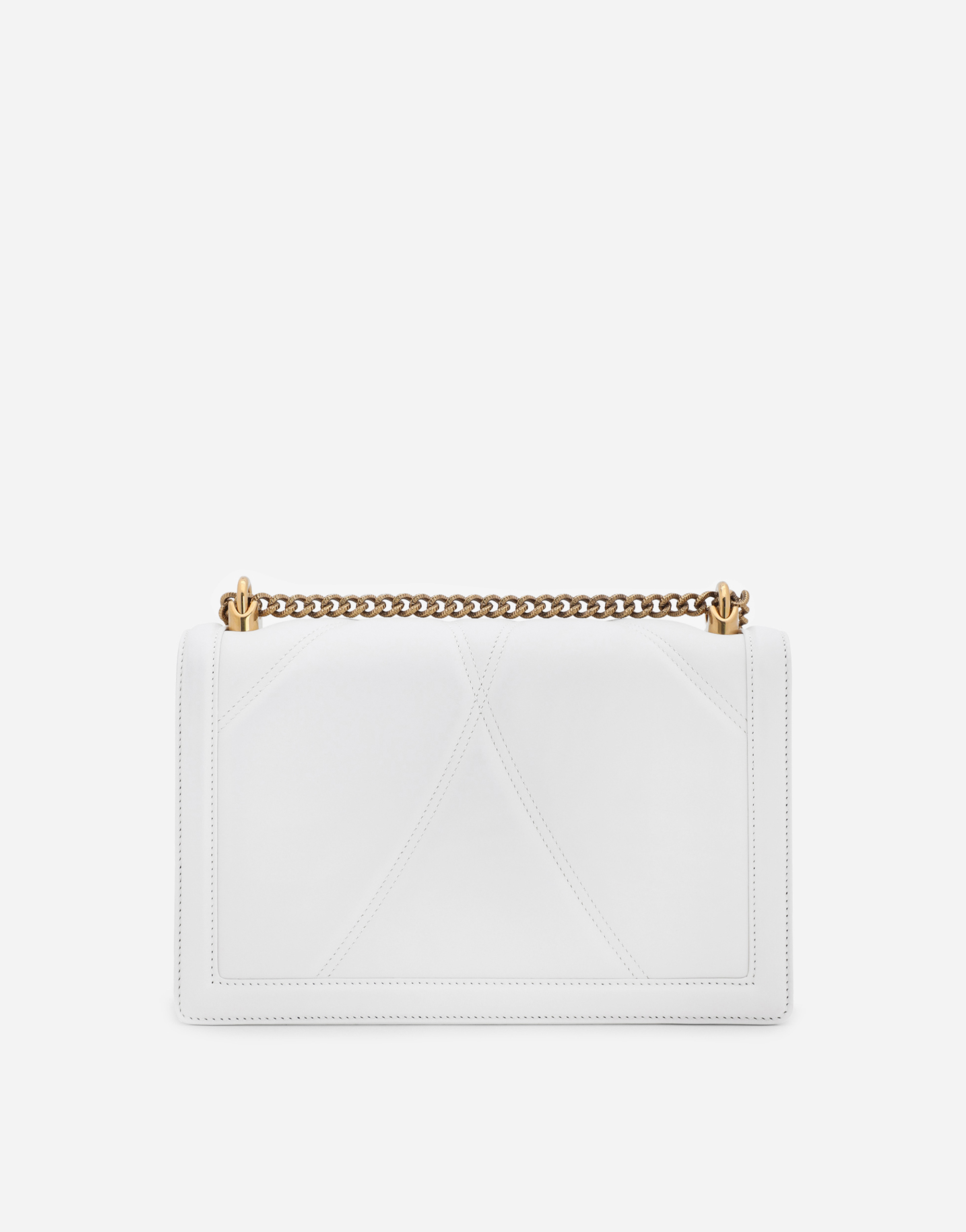 Shop Dolce & Gabbana Large Devotion Bag In Quilted Nappa Leather In White