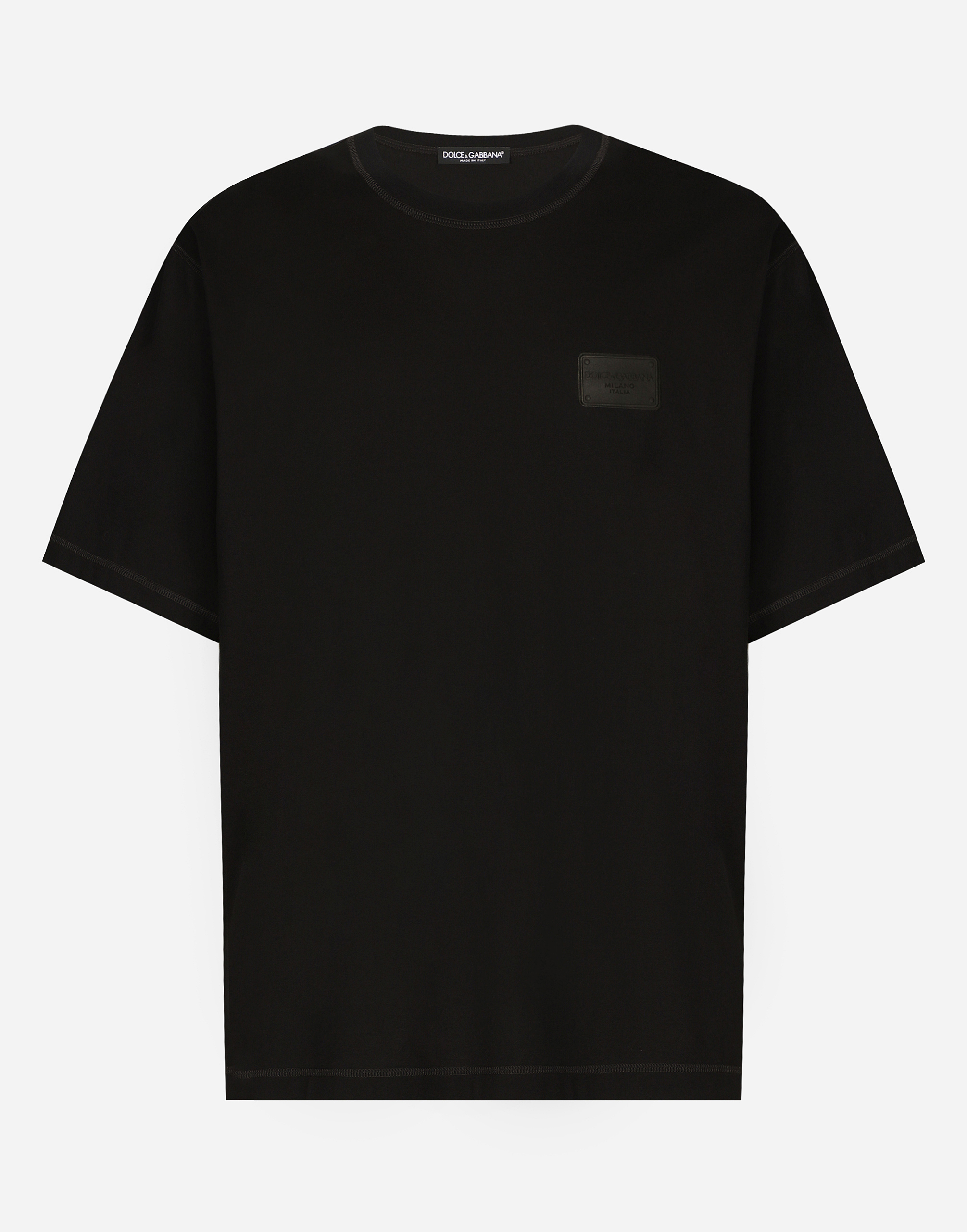 Dolce & Gabbana Logo Plaque Crewneck T-shirt In ブラック