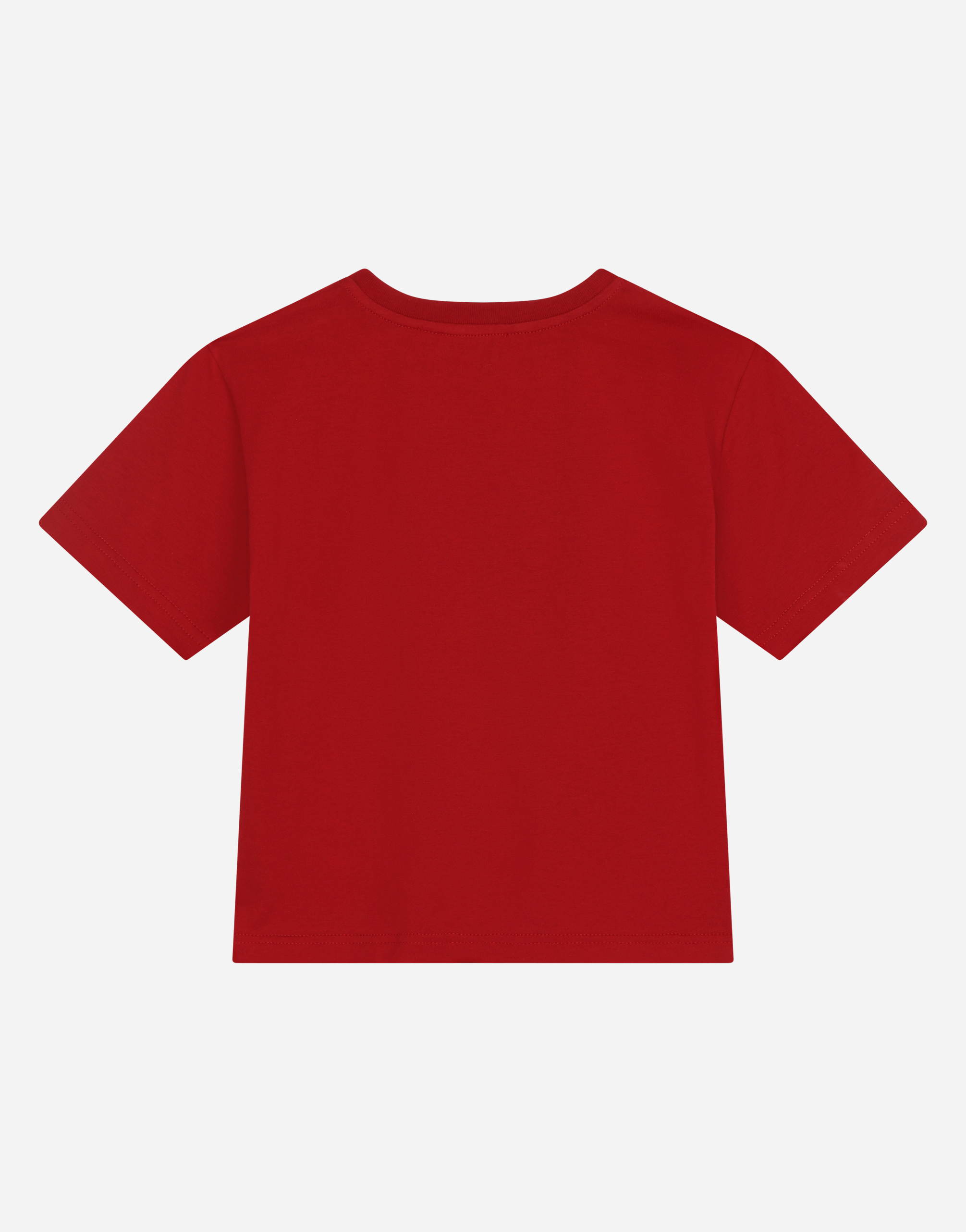 DOLCE & GABBANA JERSEY ROUND-NECK T-SHIRT WITH DG MILANO EMBROIDERY