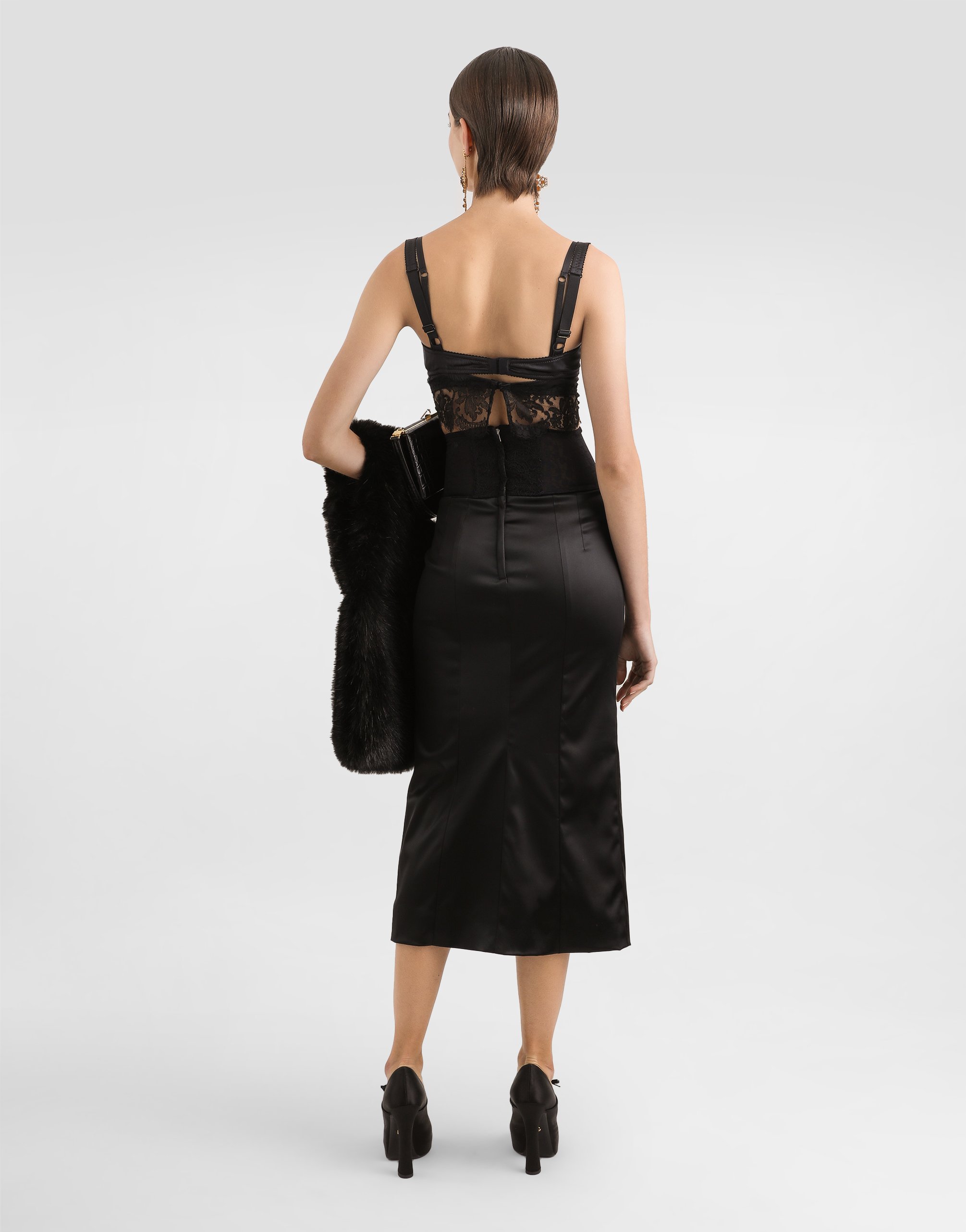 Dolce & Gabbana Skirt With Corset-style Detail In Black