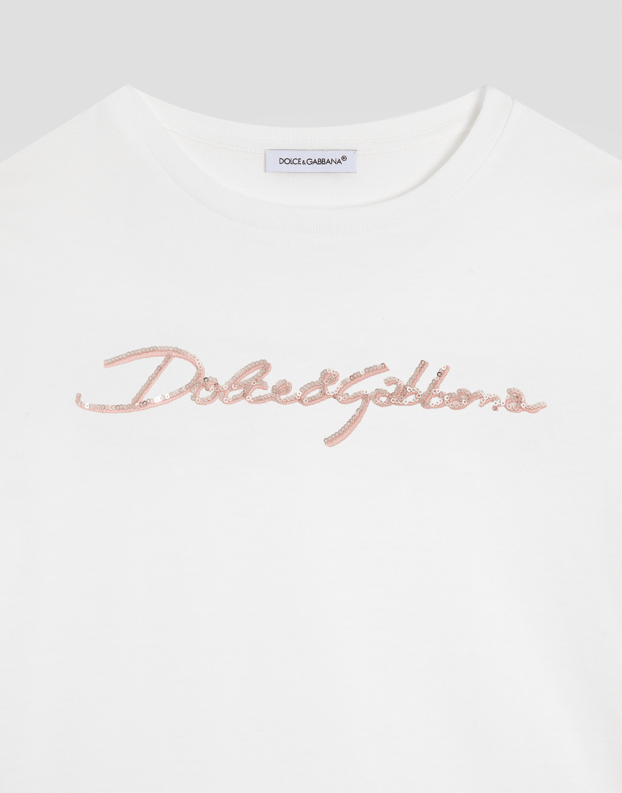 Dolce & Gabbana Jersey T-shirt With Dolce&gabbana Logo In White