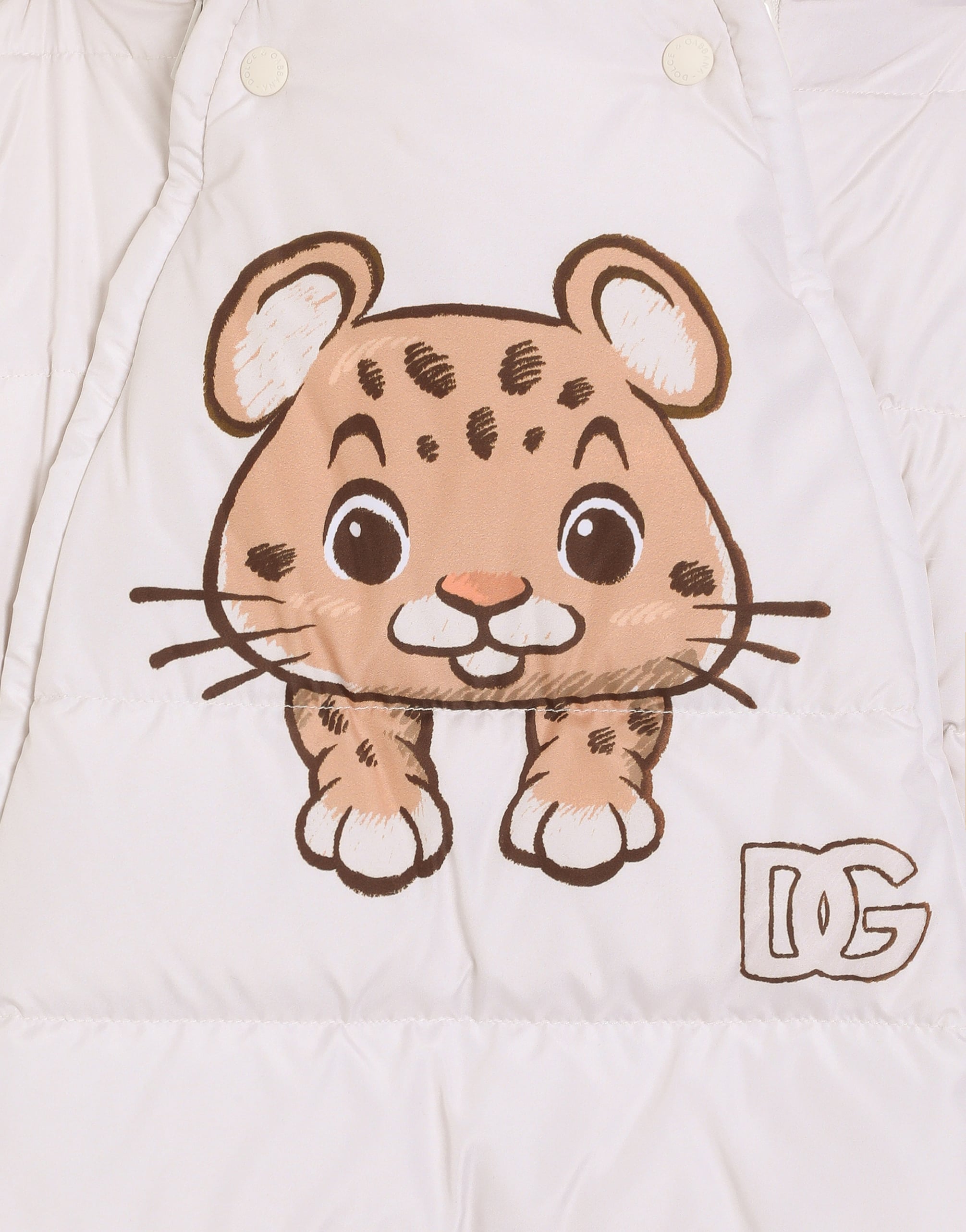  Dolce & Gabbana Padded Nylon Canvas Romper With Leopard Print - Hombre Partes De Arriba Multicolor 3/6 Months 