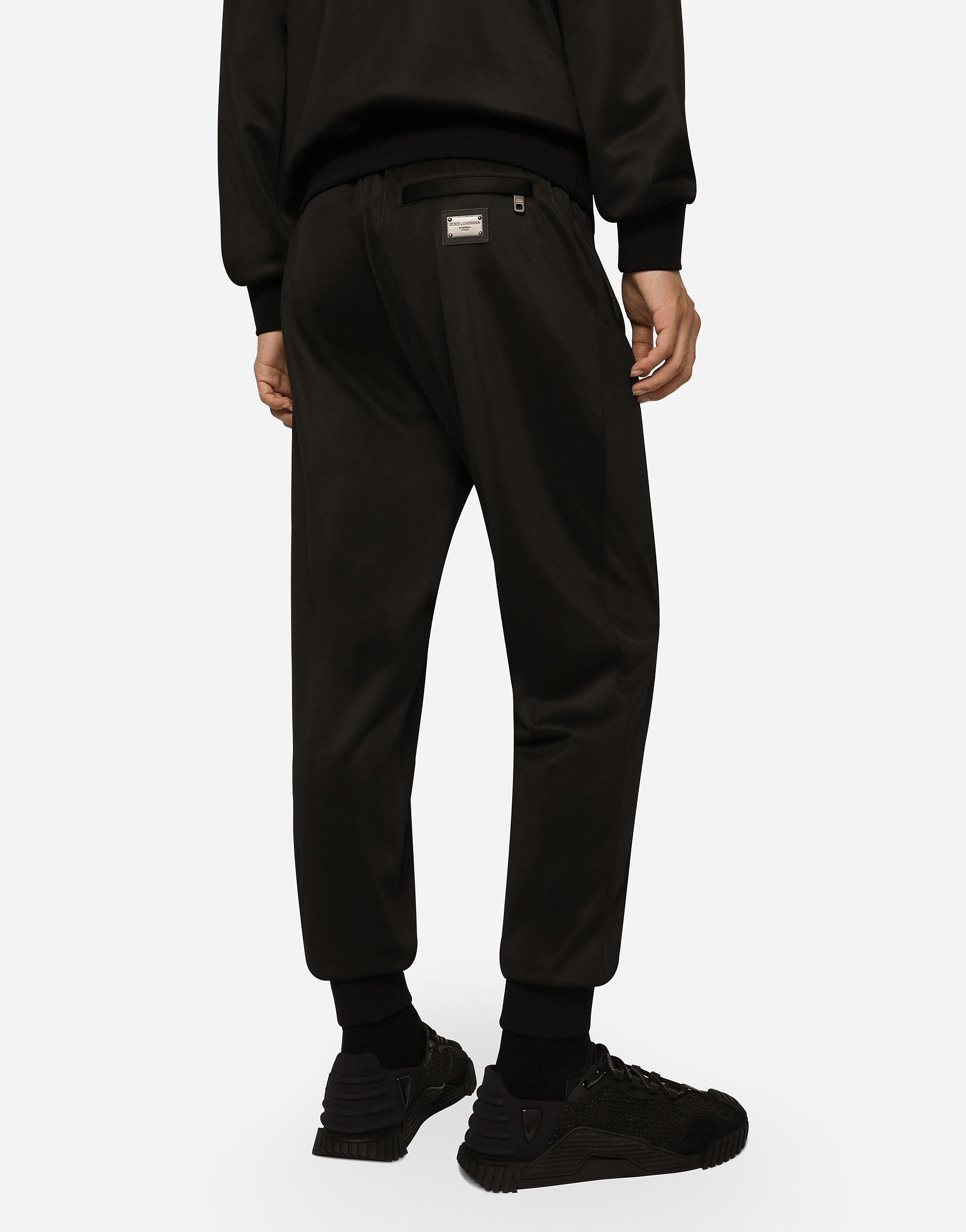 Dolce & Gabbana Dg Essential Technical Jersey Track Trousers In Black