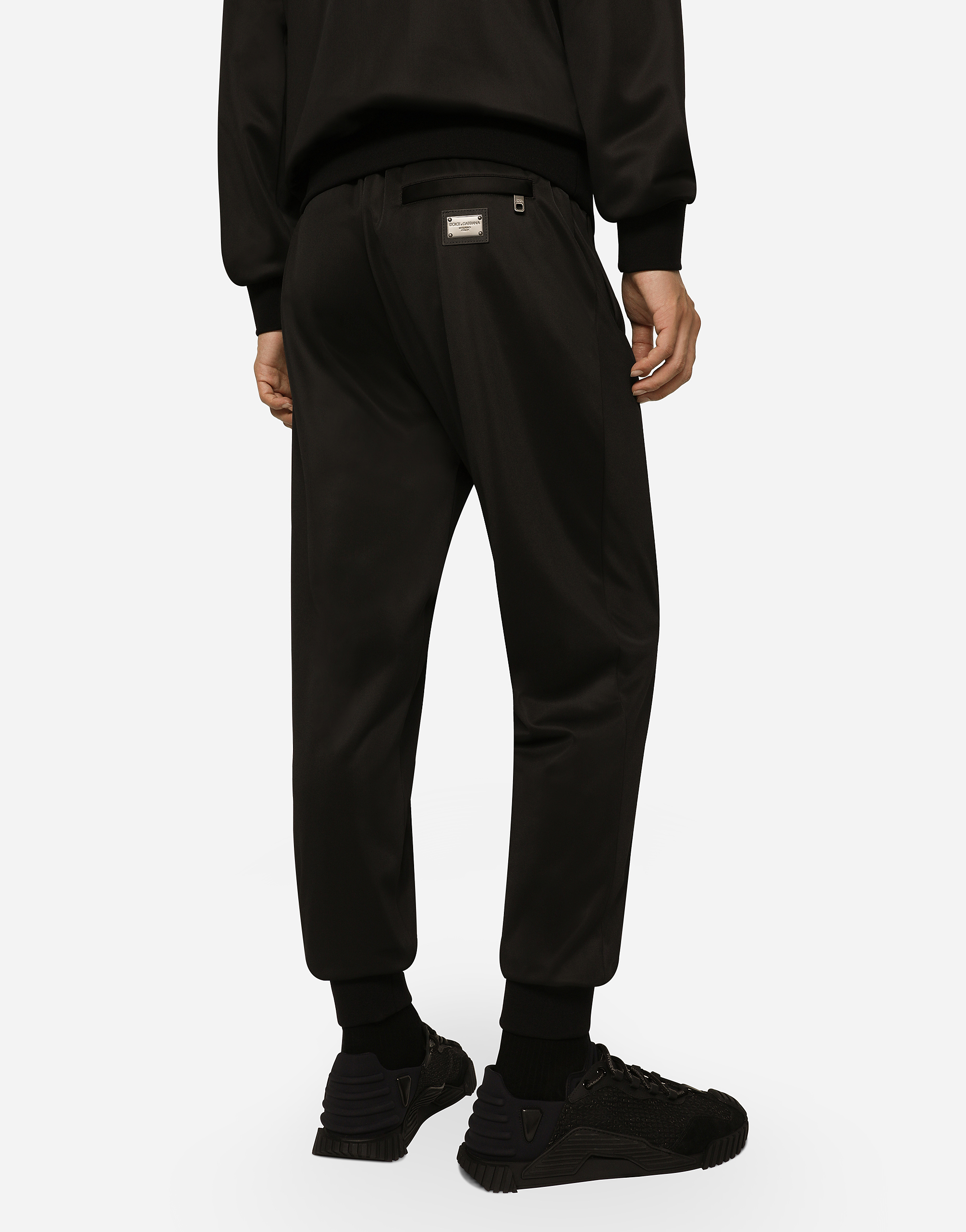 Shop Dolce & Gabbana Technical Jersey Jogging Pants With Tag In Black