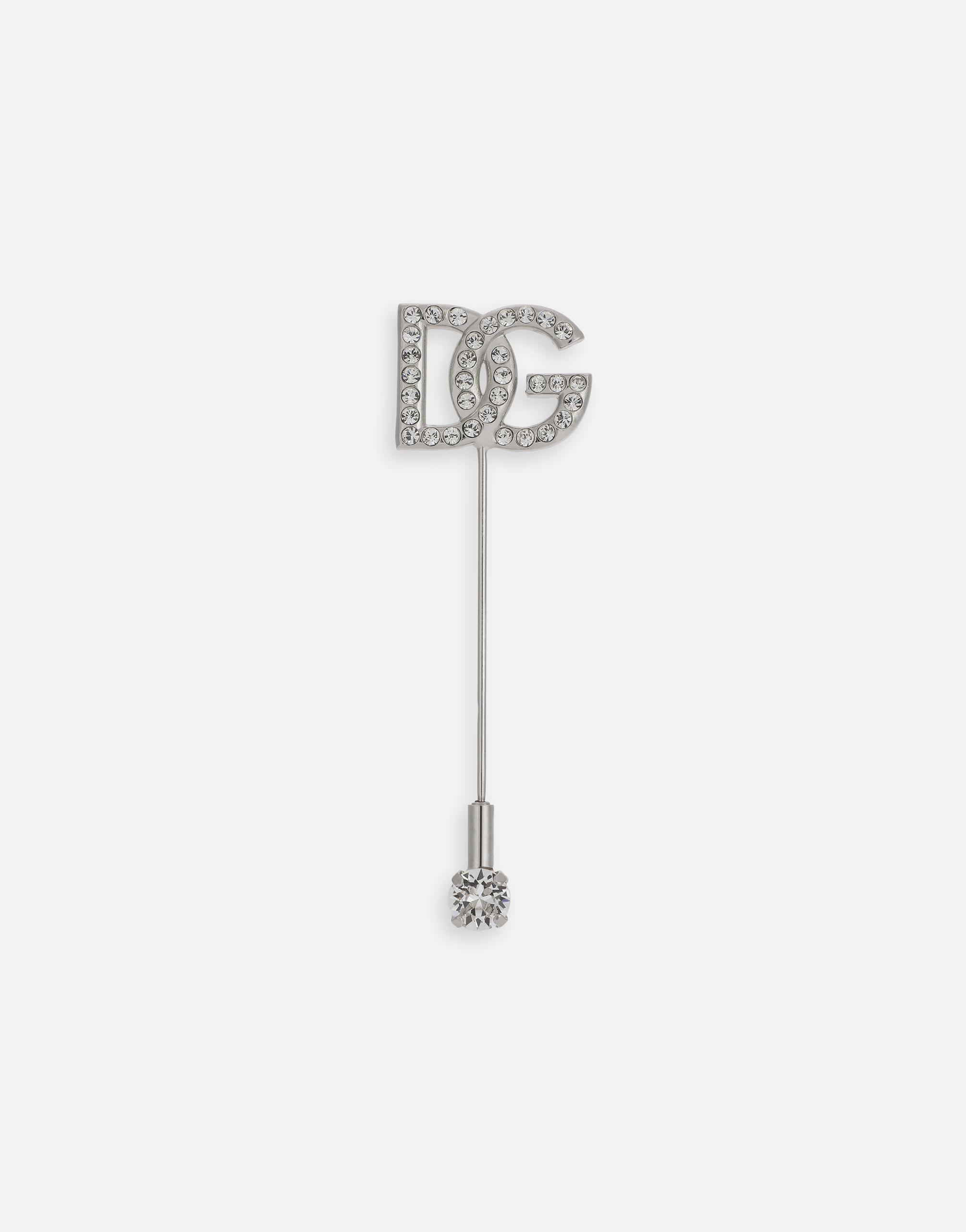 DOLCE & GABBANA LAPEL PIN WITH DG LOGO AND RHINESTONES