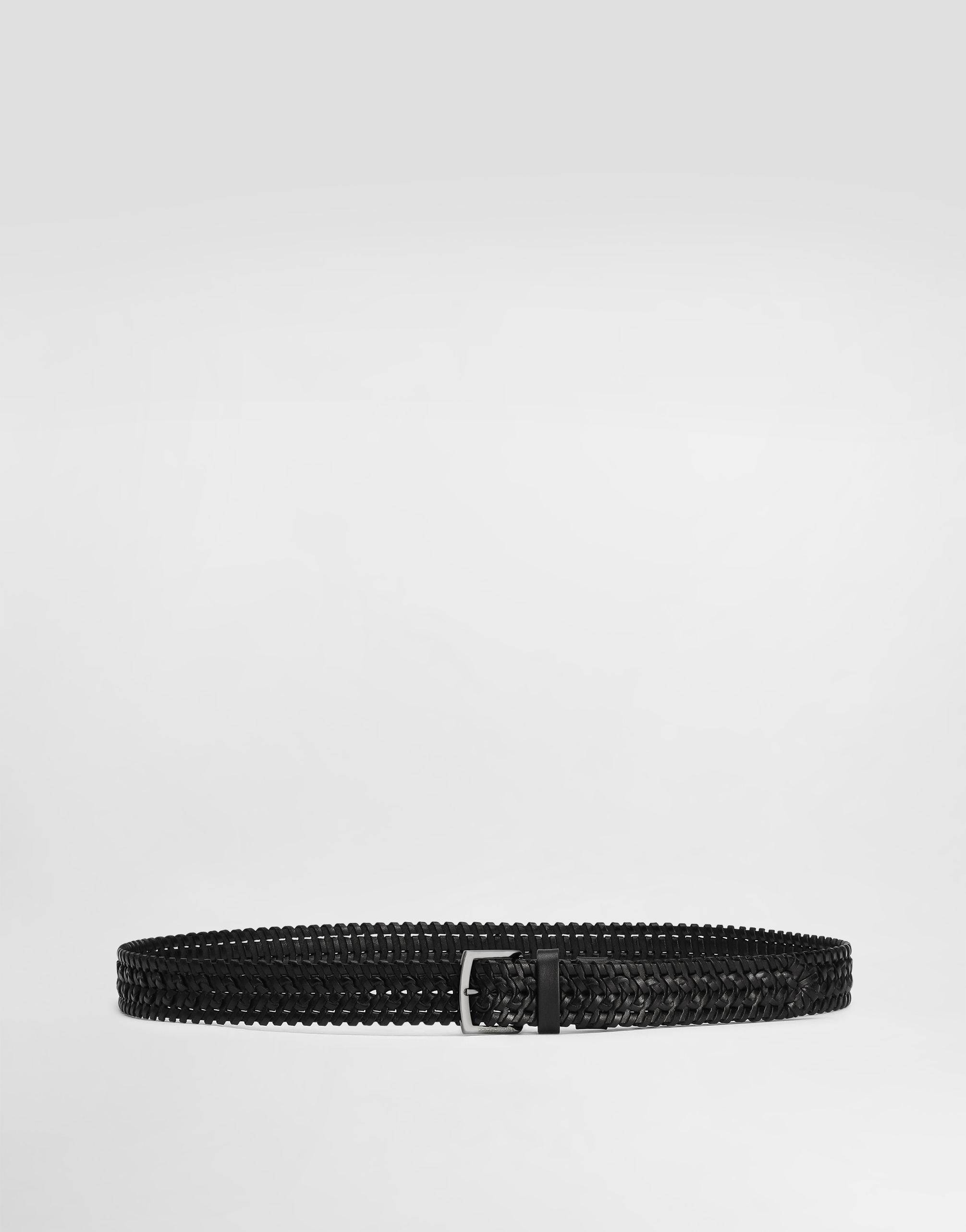 Dolce & Gabbana Woven Leather Belt - Man Belts Black 85