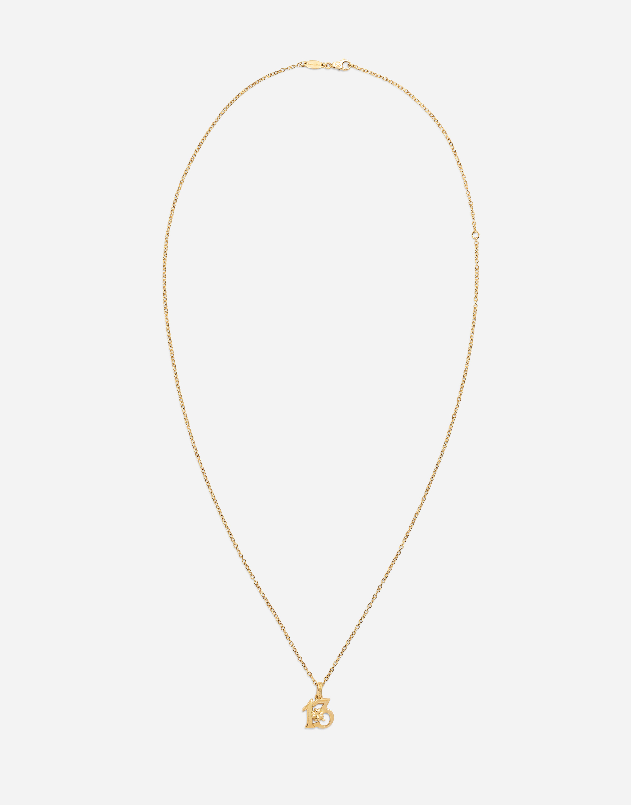 Dolce & Gabbana Good Luck Number 13 Pendant On Yellow Gold Chain