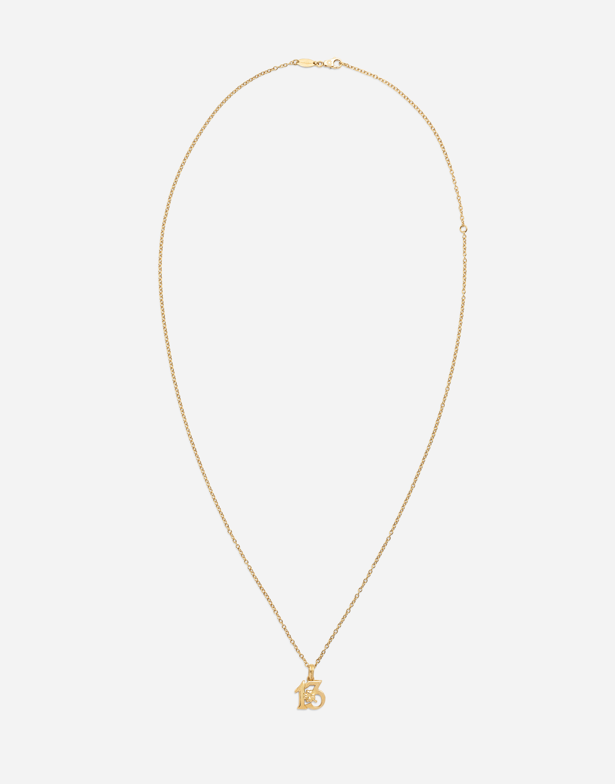 Dolce & Gabbana Good Luck Number 13 Pendant On Yellow Gold Chain