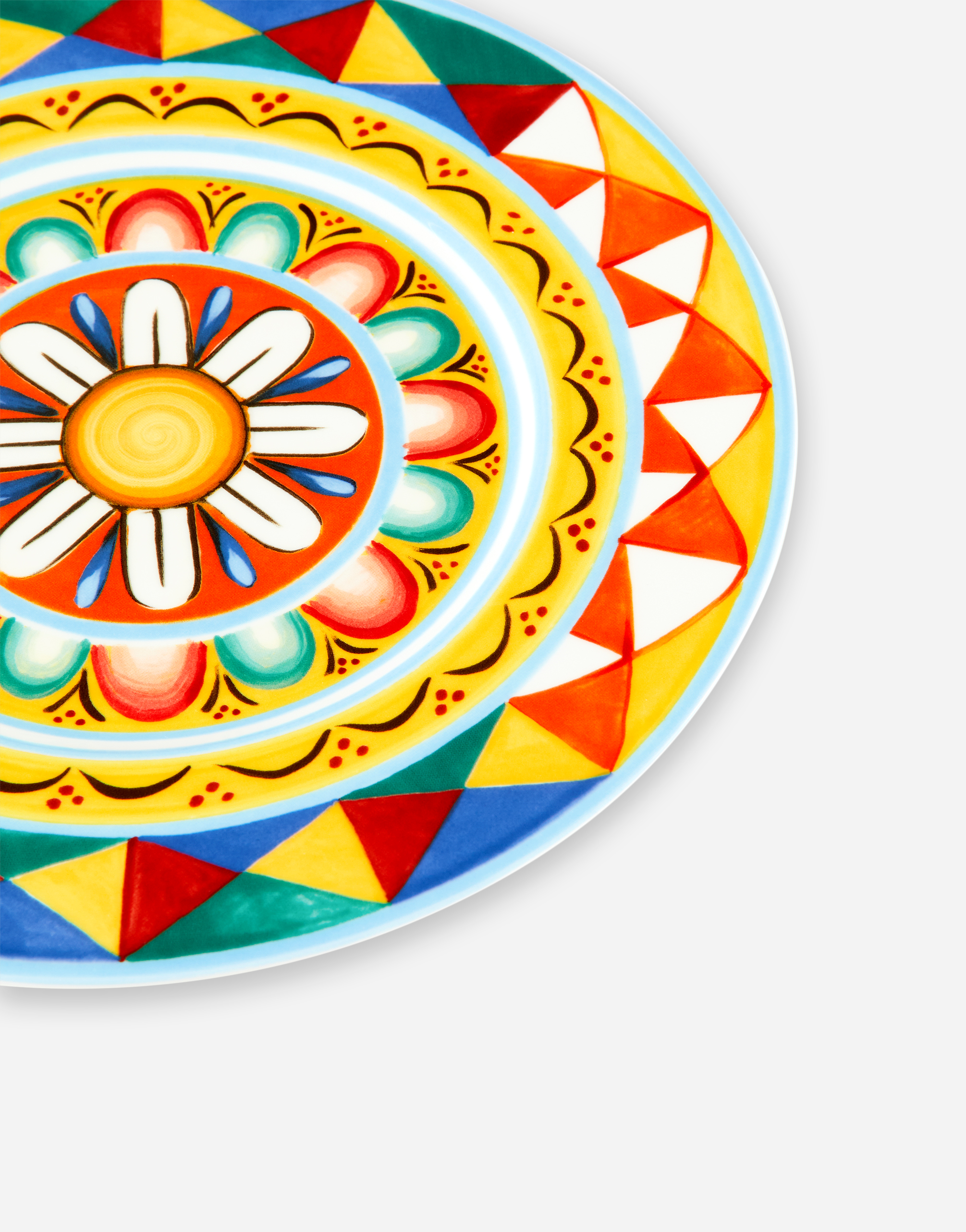 Dolce & Gabbana Set 2 Dessert Plates In Fine Porcelain Multicolor Unisex Onesize In Multicolor