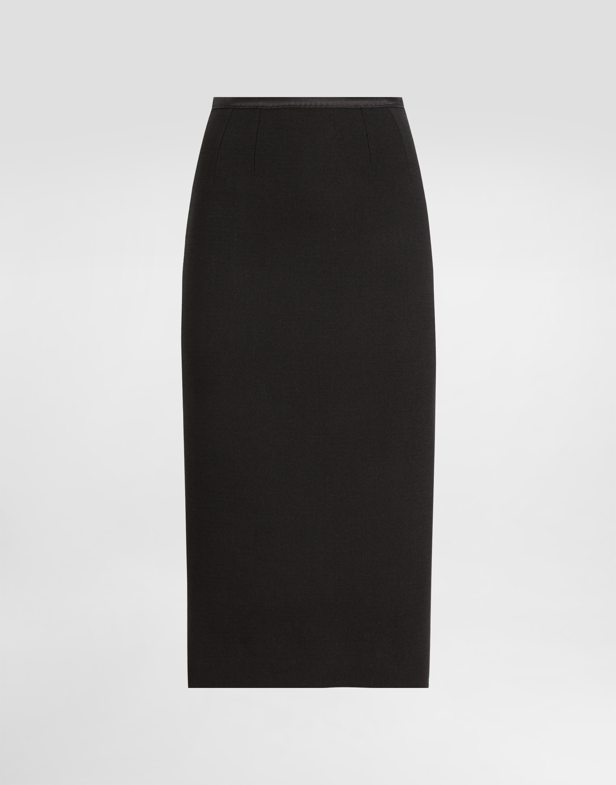 Dolce & Gabbana Wool Crepe Calf-length Pencil Dress In Black