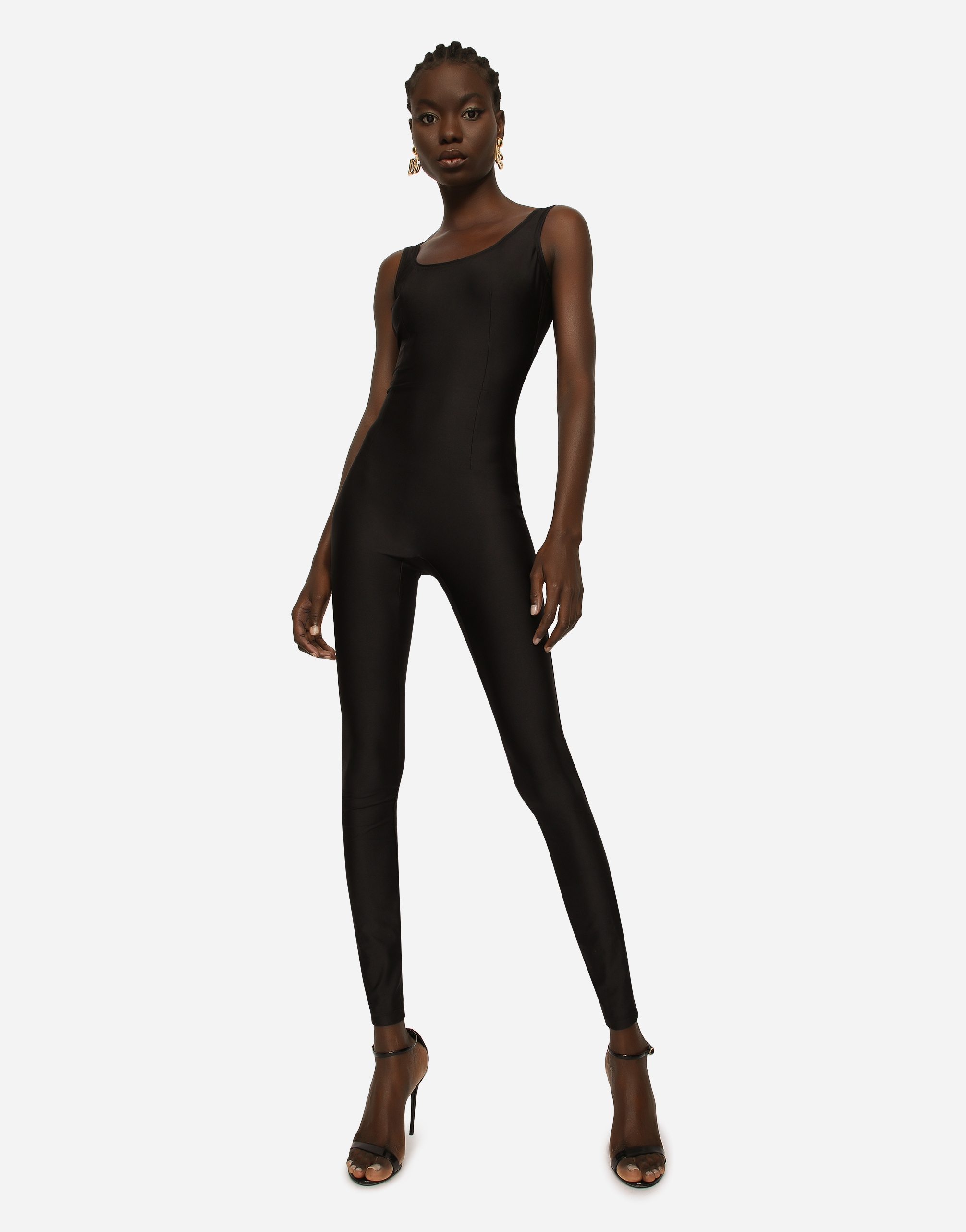 Dolce & Gabbana Black Sleeveless Bodycon Women Jumpsuit Dress In Black